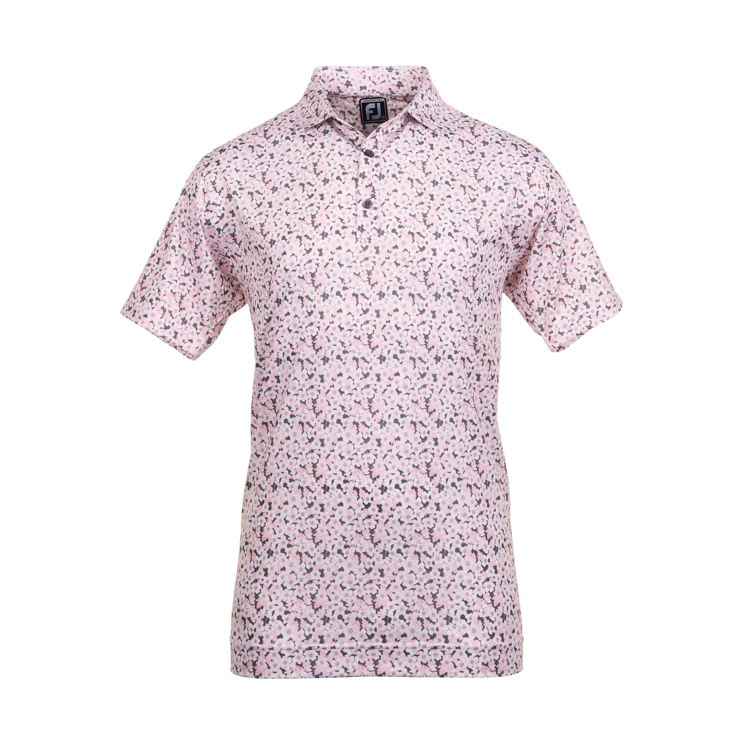 FootJoy Primrose Print Lisle Golf Shirt 81570 Light Pink Function18