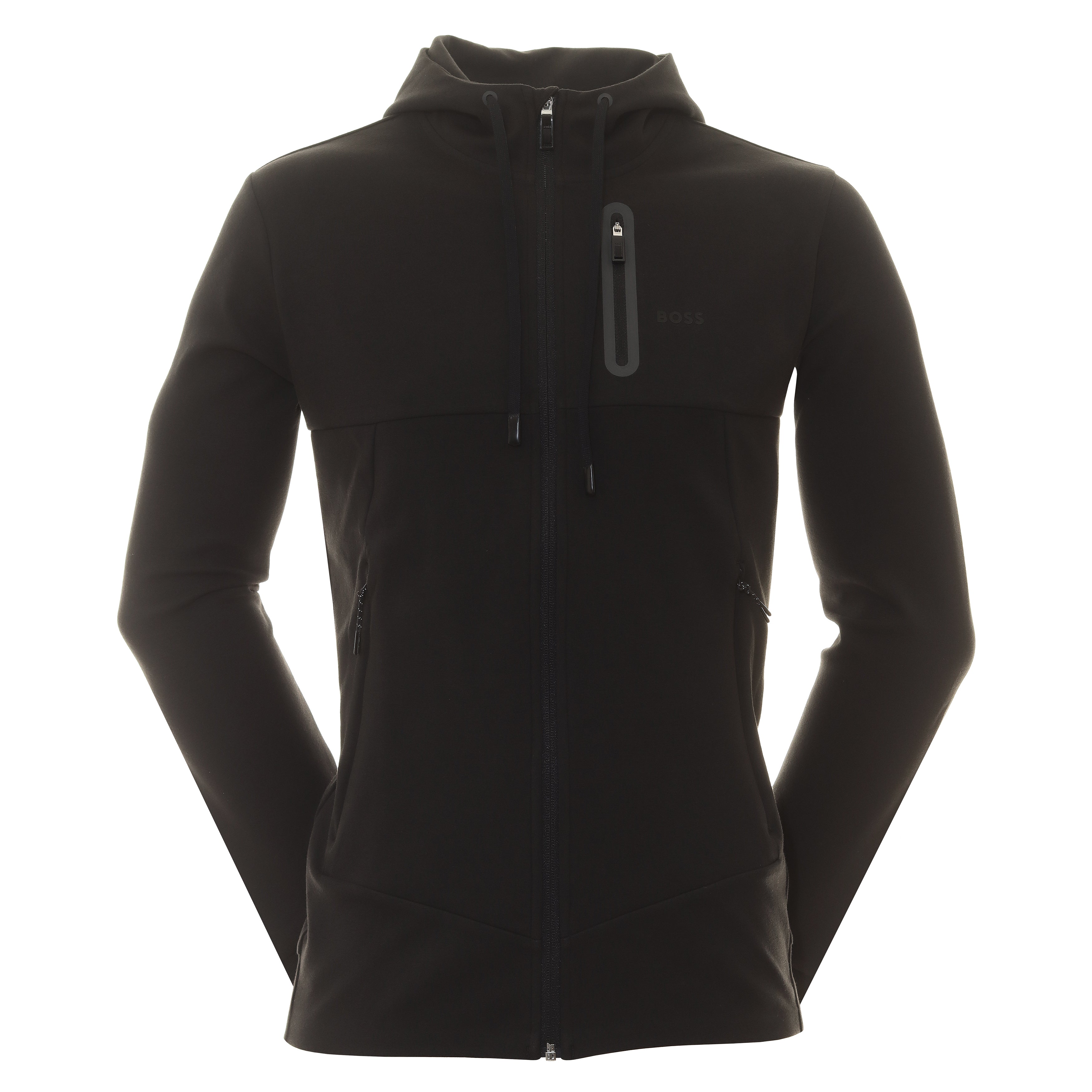 BOSS - Cotton-blend zip-up hoodie with advanced stretch