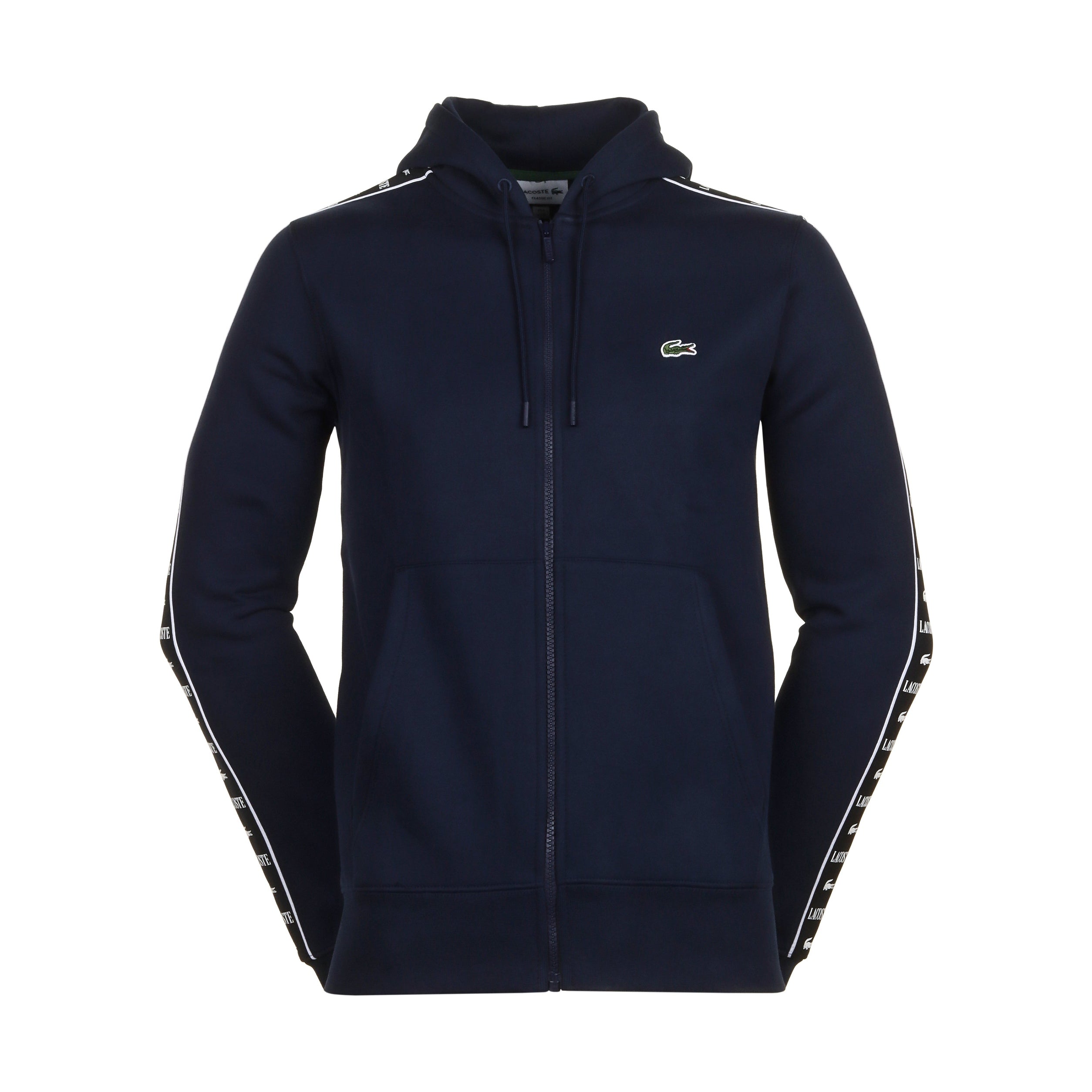 Lacoste Logo Stripe Full Zip Hoodie SH7457 Navy 166 Function18