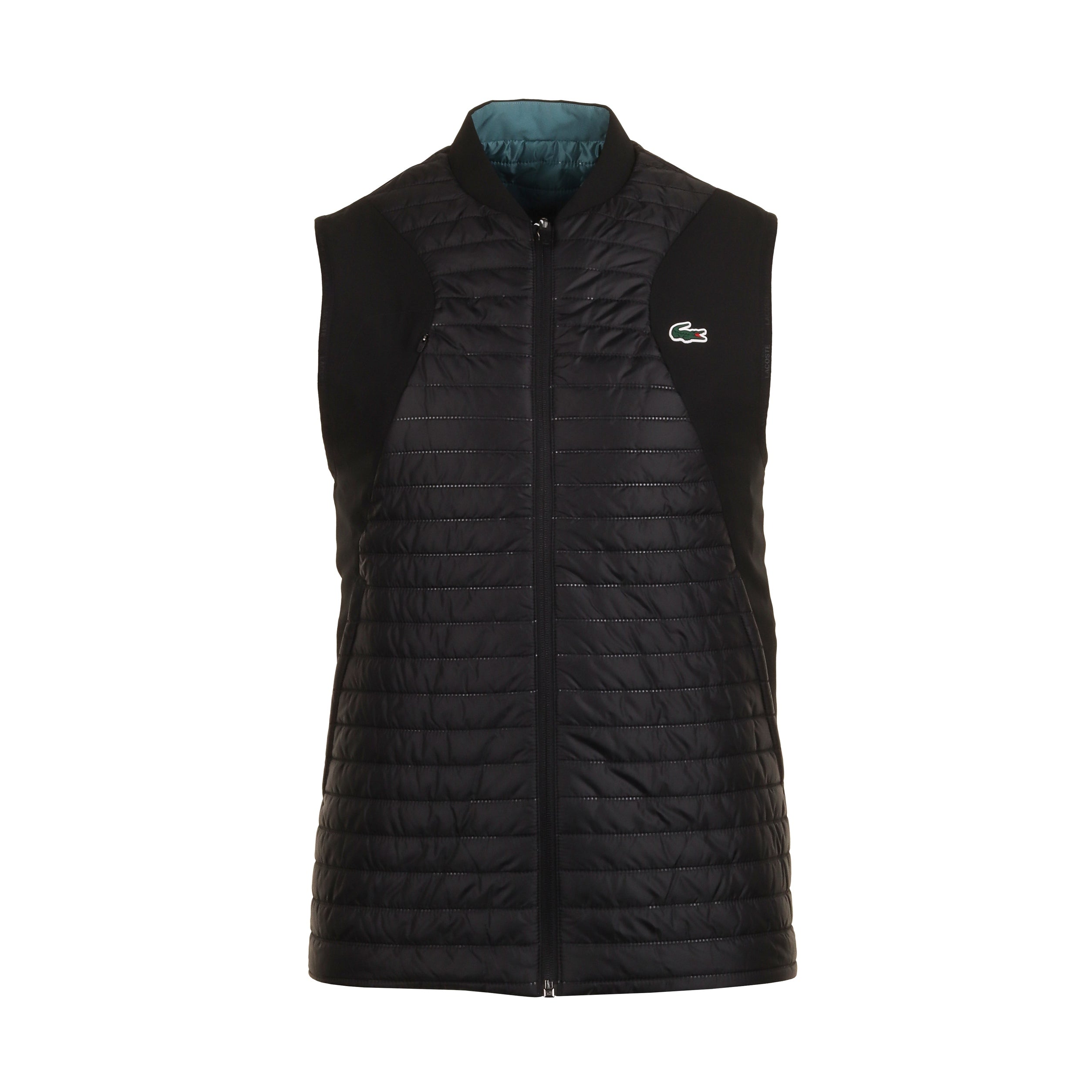 Lacoste Sport Lightweight Padded Full Zip Vest SS24 BH9266 Black Blue IUI Function18 Restrictedgs