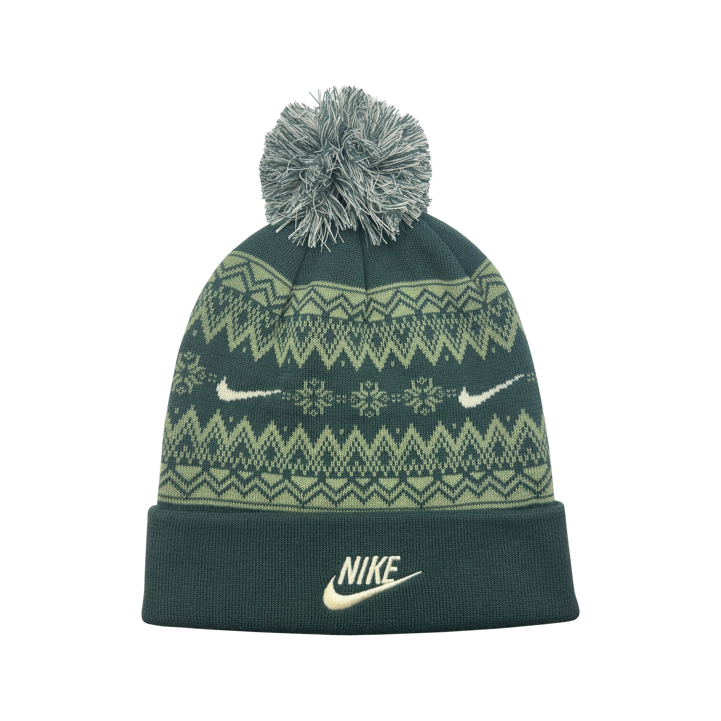 Nike Golf Fair Isle Beanie Hat HF0188 Vintage Green Coconut Milk Oil Green 338 Function18