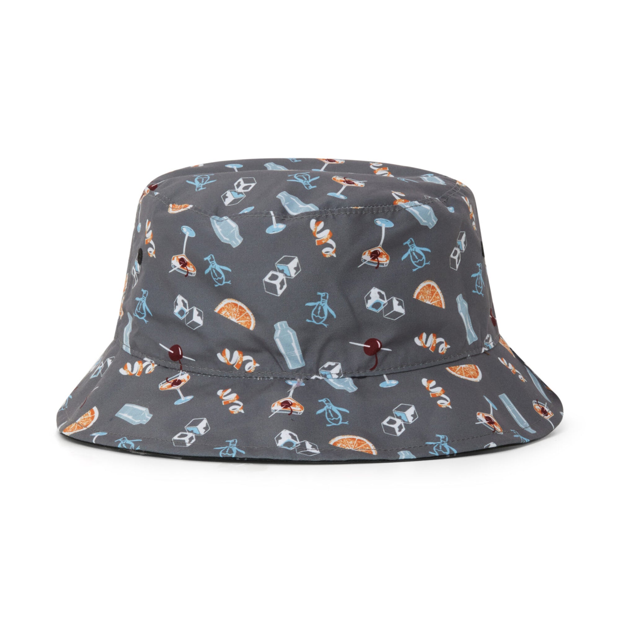 Original Penguin Golf Party Print Reversible Bucket Hat OGAFD004 Quiet Shade 039 Function18