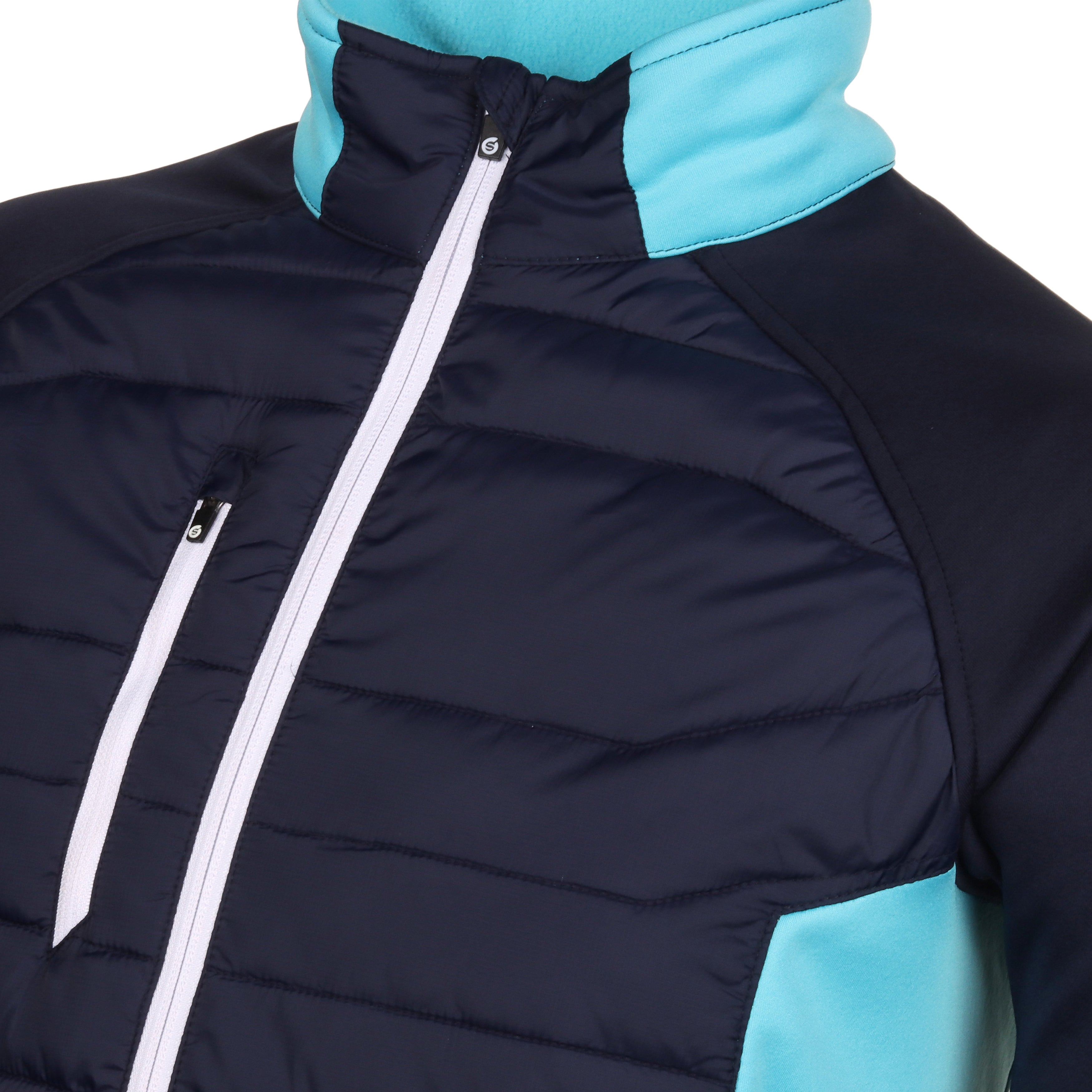 Sunderland Golf Zermatt Padded Jacket SUNMC83 ZER Navy Aqua White Function18 Restrictedgs