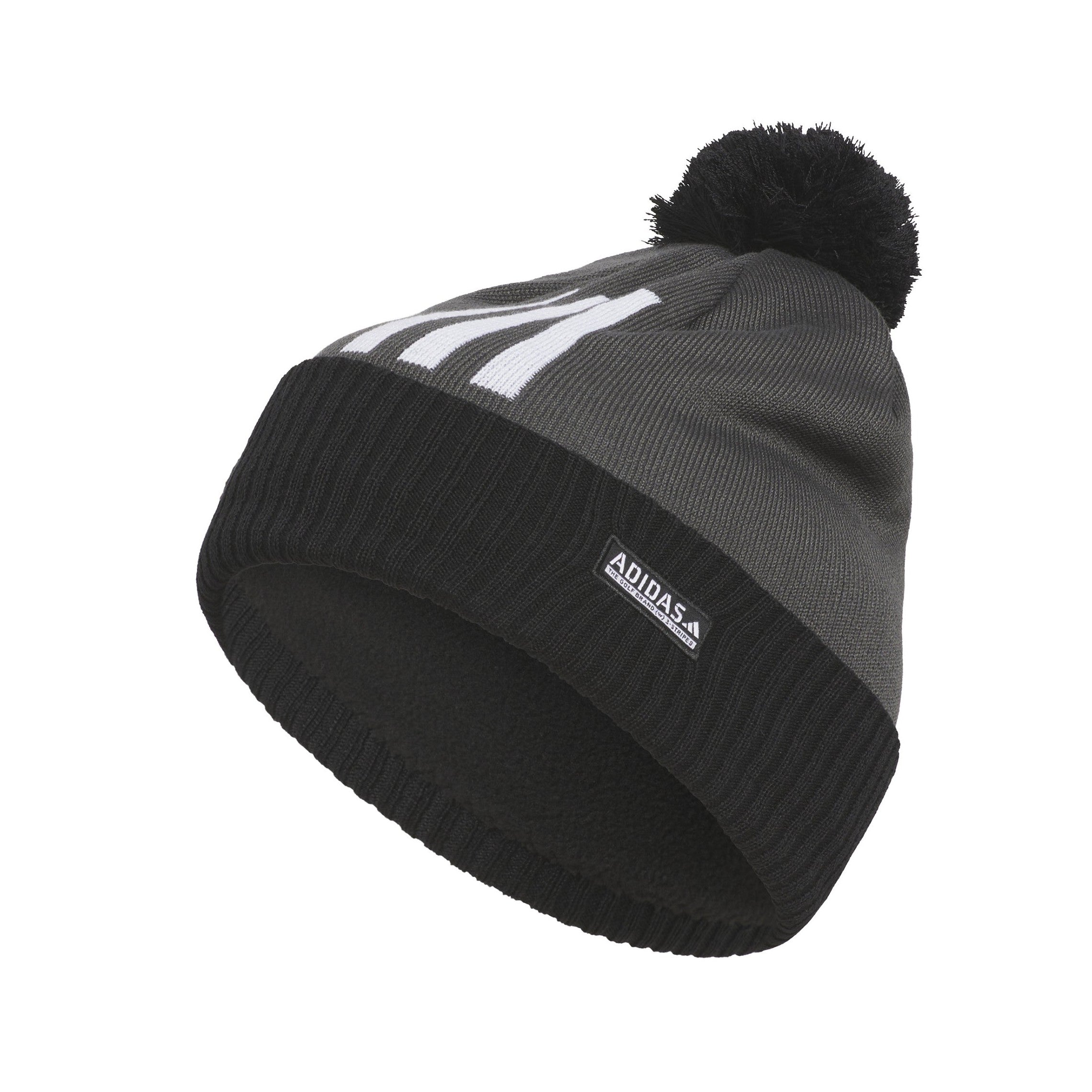 adidas Golf Pom 3 Stripe Beanie IW9154 Grey Six Function18