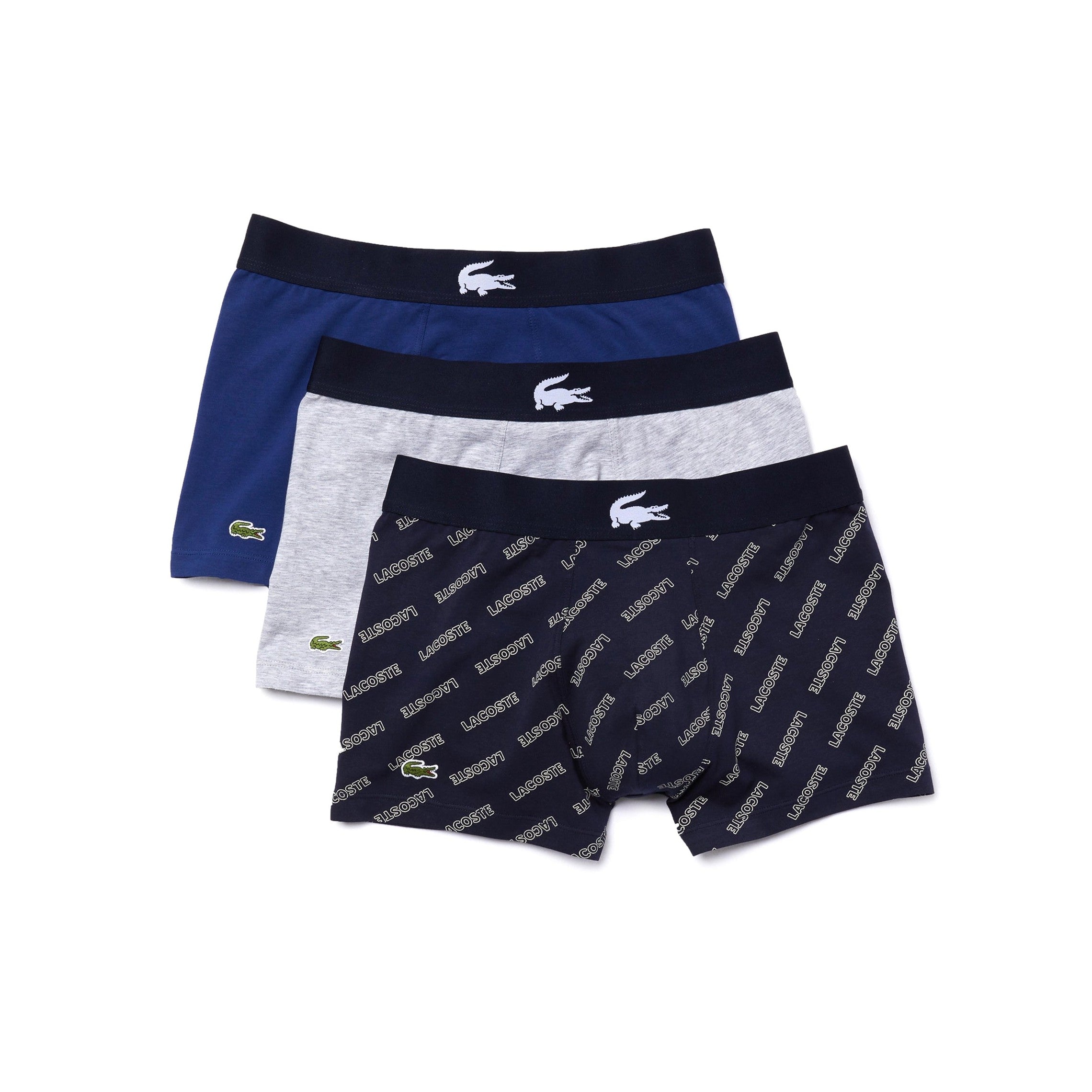 Lacoste Cotton Stretch Trunk 3 Pack 5H1774 Navy Grey Chine White BCK Function18