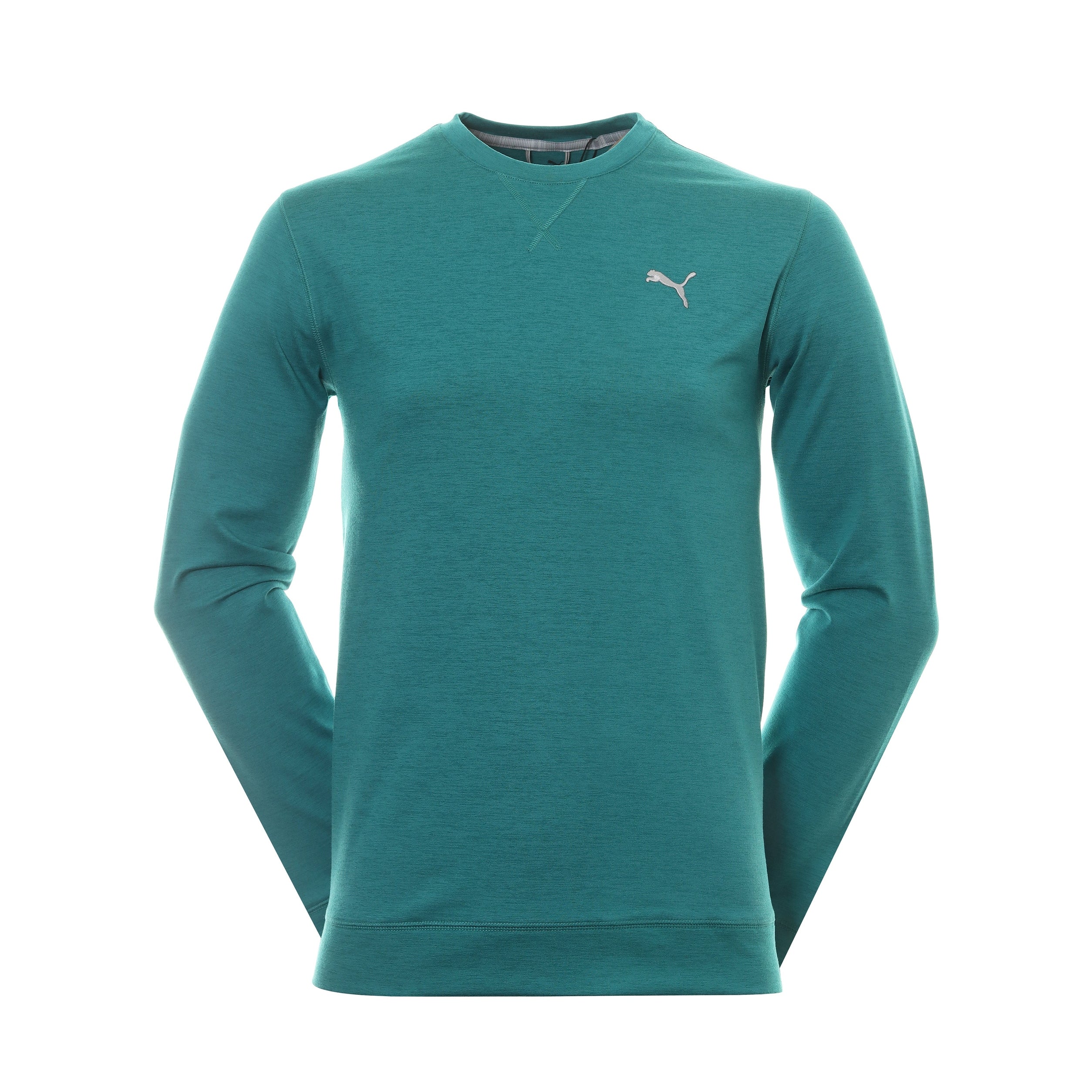 Puma Golf Cloudspun Heather Crew Neck 537467 Green Lagoon Heather 05 Function18 Restrictedgs