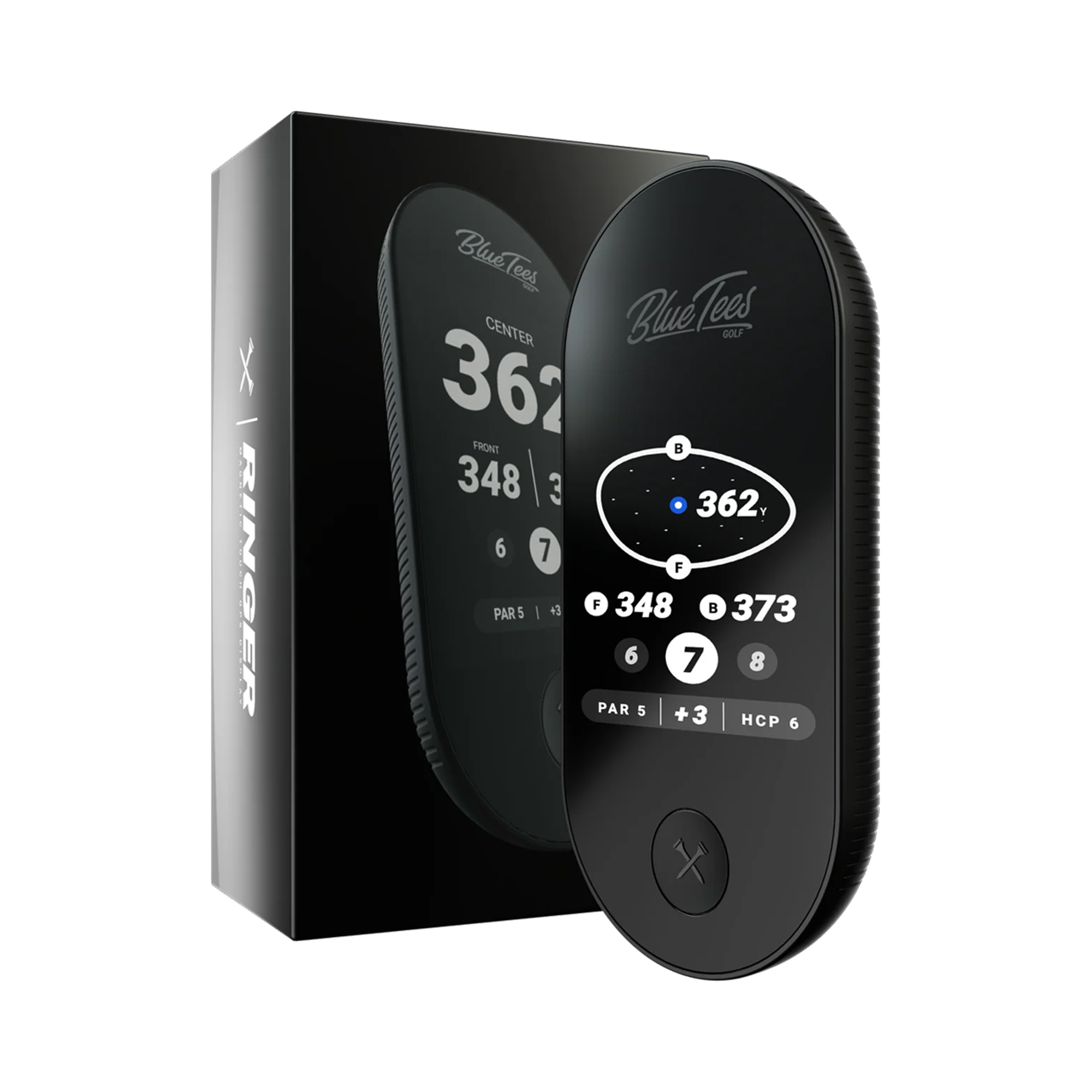 Blue Tees Golf Ringer GPS Handheld Black