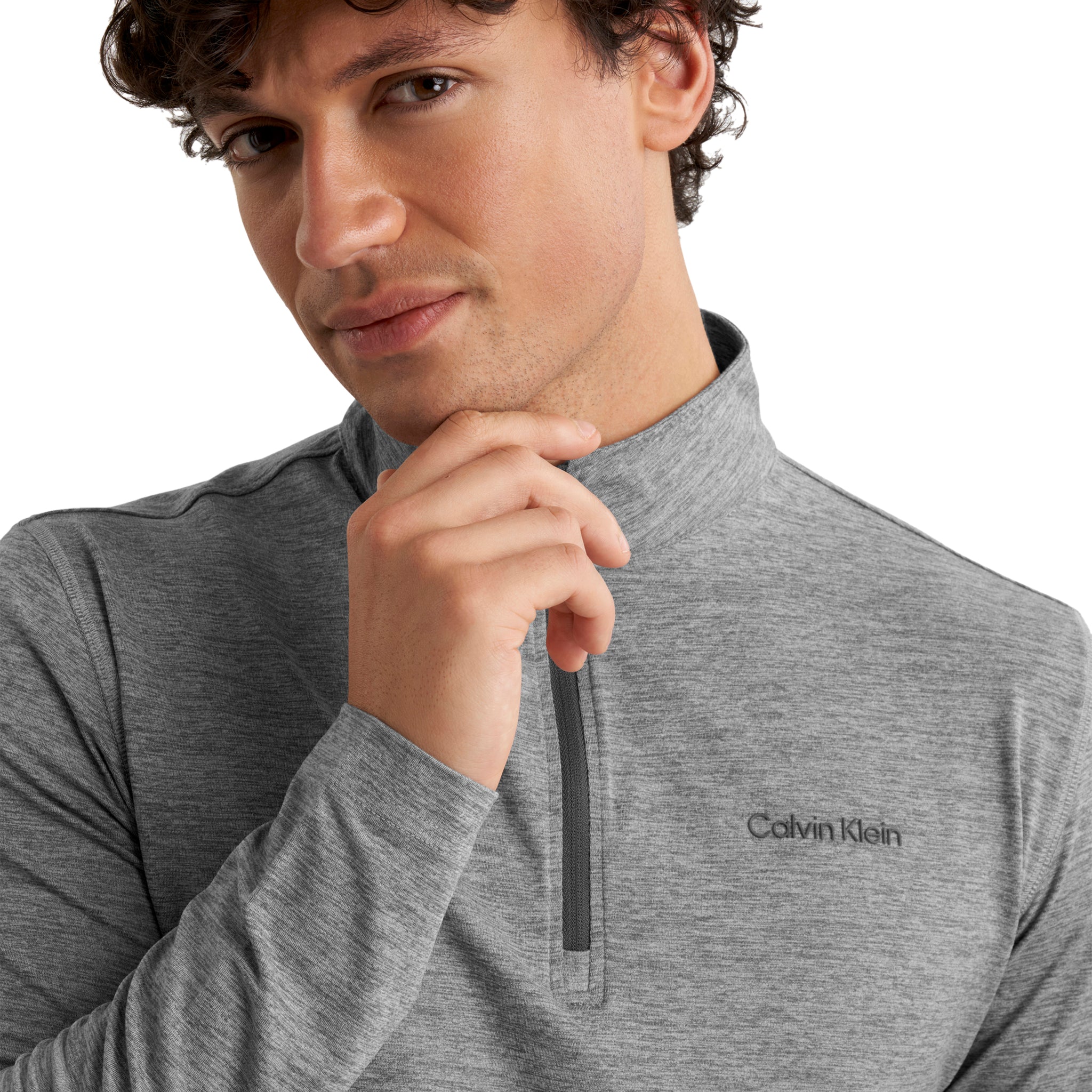 Calvin Klein Golf Newport 1/2 Zip Silver Marl 