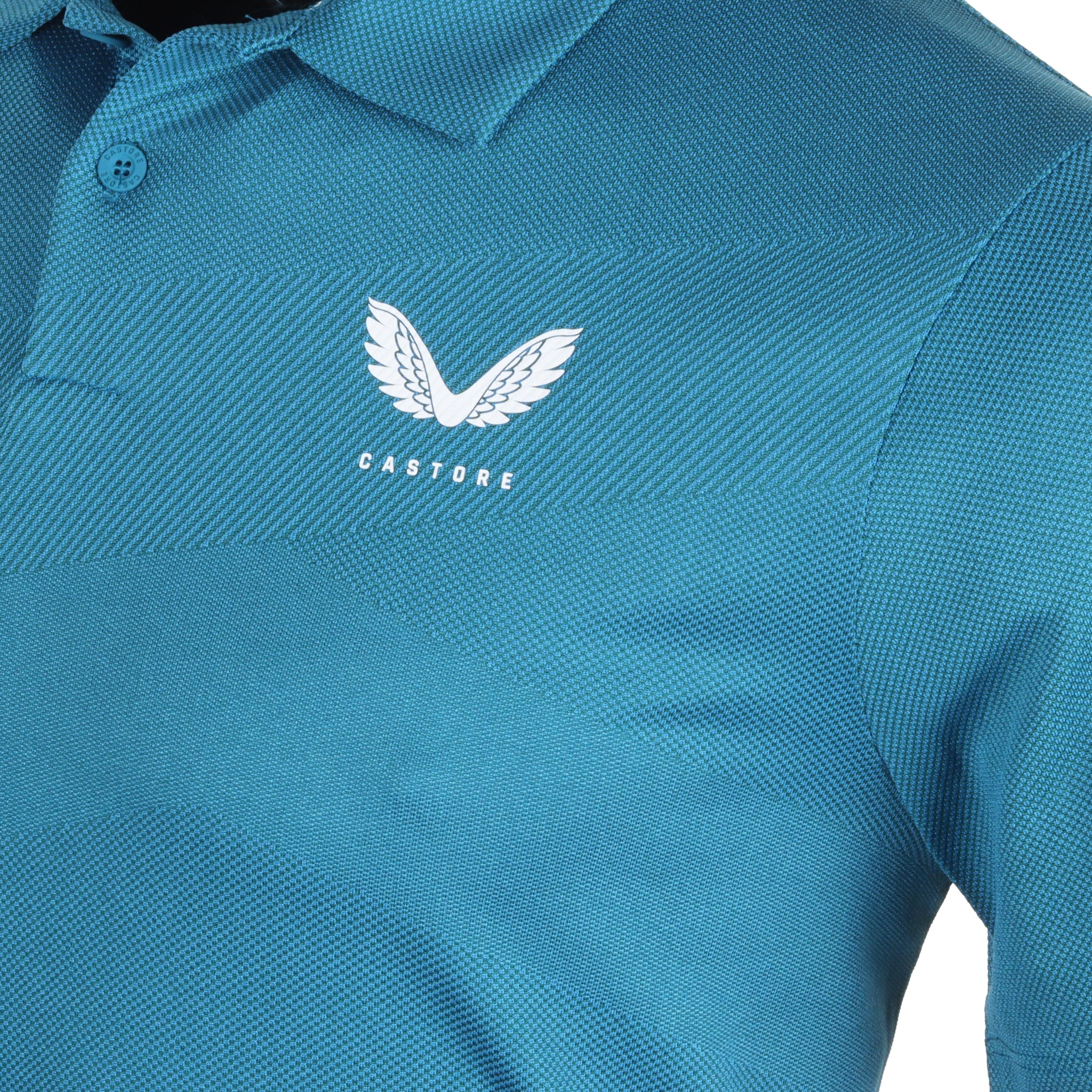 Castore Golf Engineered Knit Polo Shirt Dark Aqua