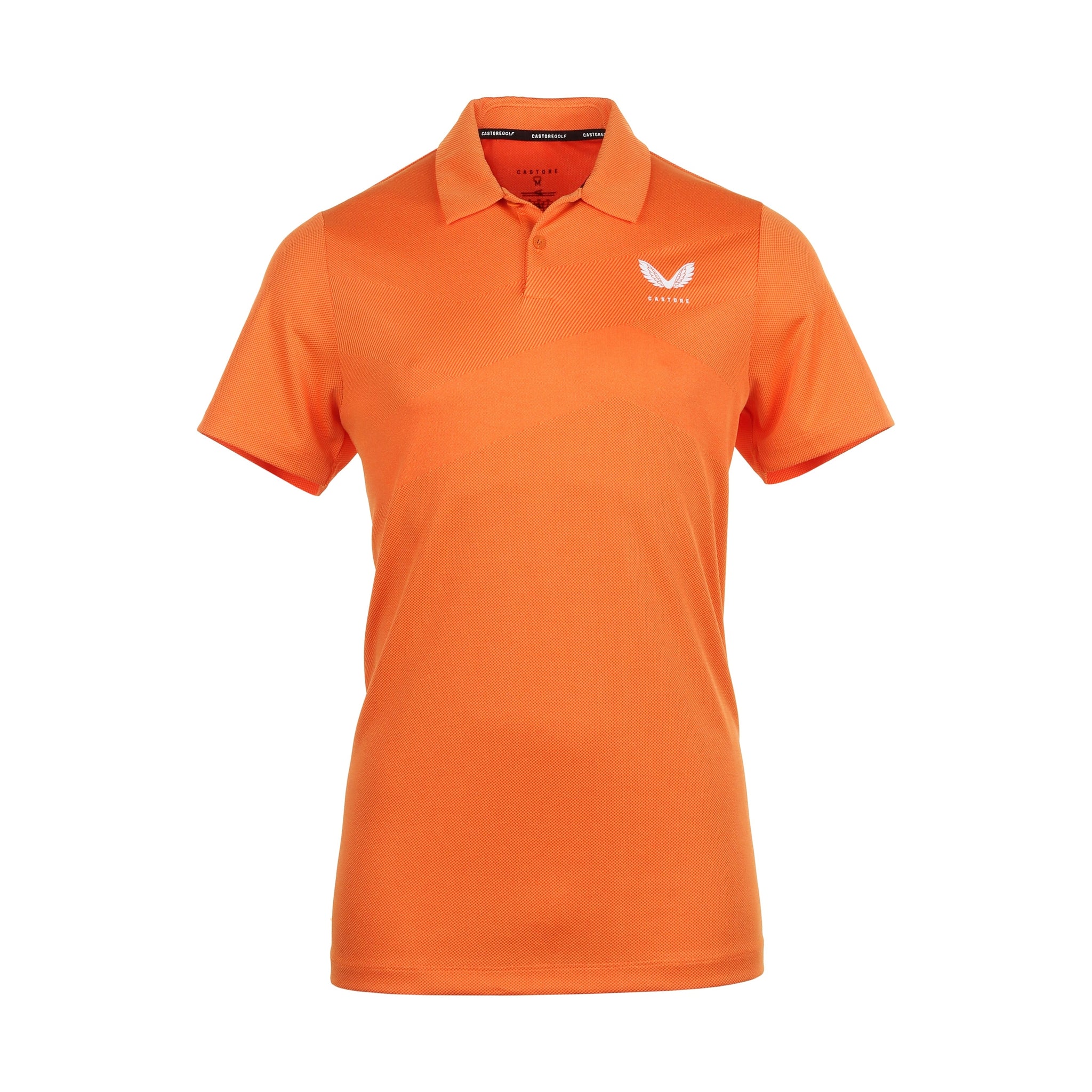 Castore Golf Engineered Knit Polo Shirt Deep Orange 078