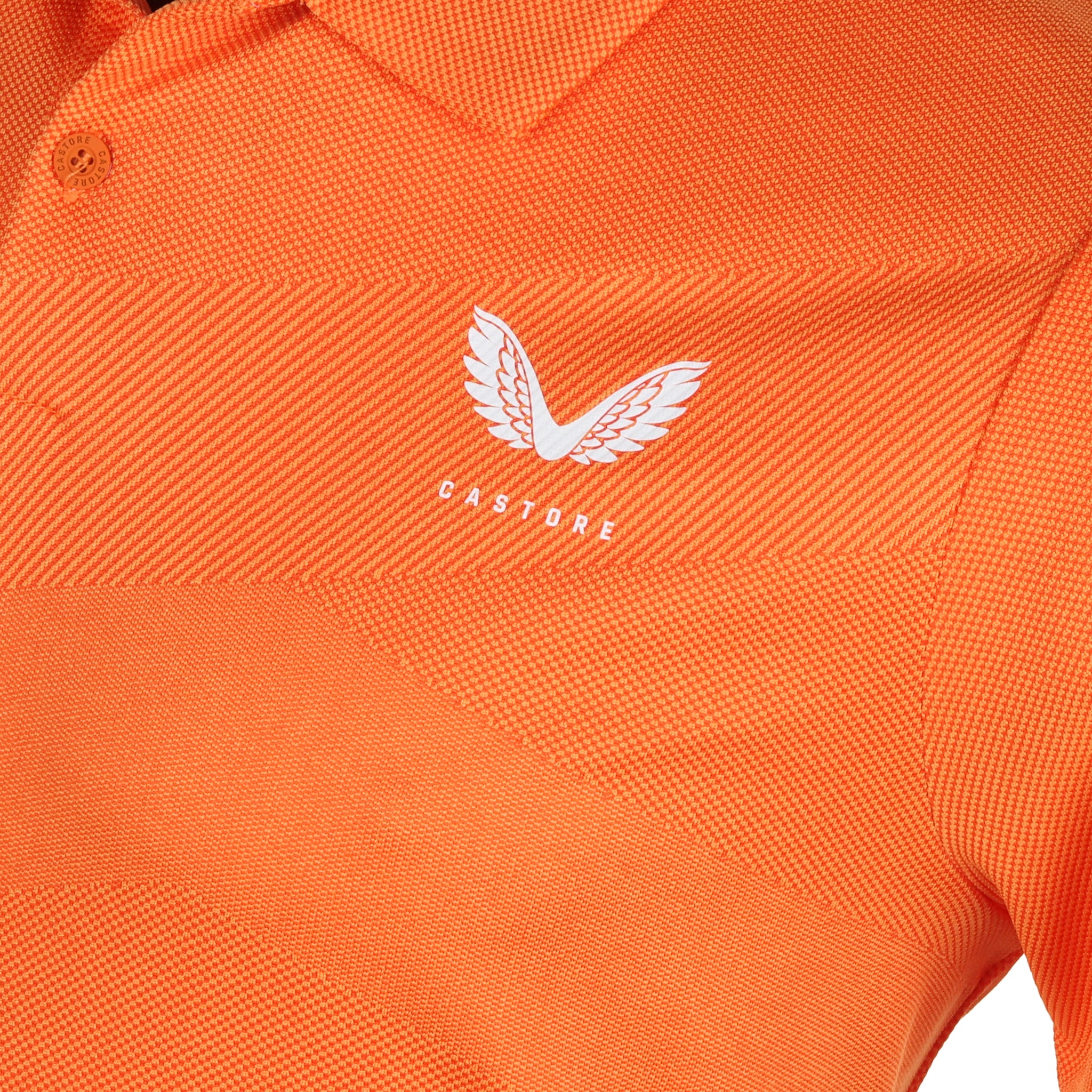 Castore Golf Engineered Knit Polo Shirt Deep Orange 078