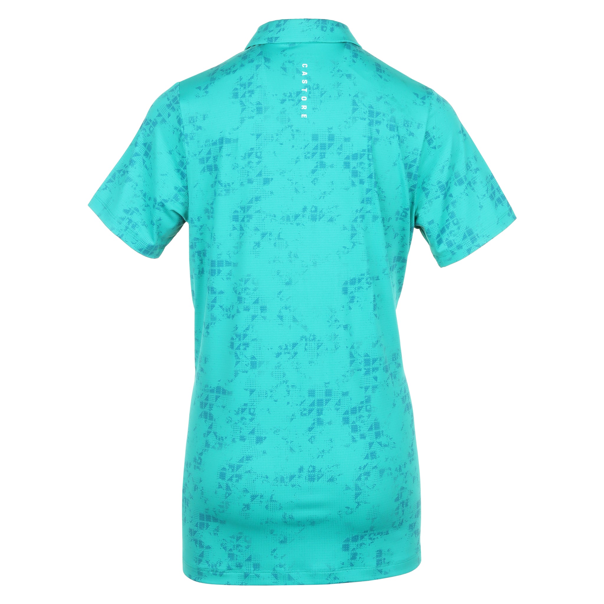 Castore Golf Geo Printed Polo Shirt Bright Aqua 090