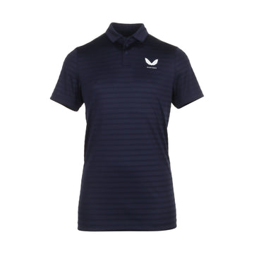 Castore Golf Textured Pique Stripe Polo Shirt Midnight Navy 021