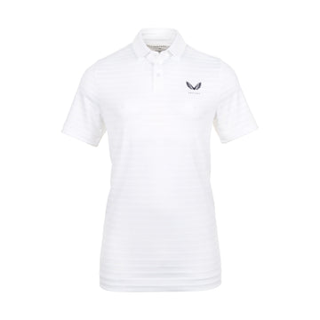 Castore Golf Textured Pique Stripe Polo Shirt White 020