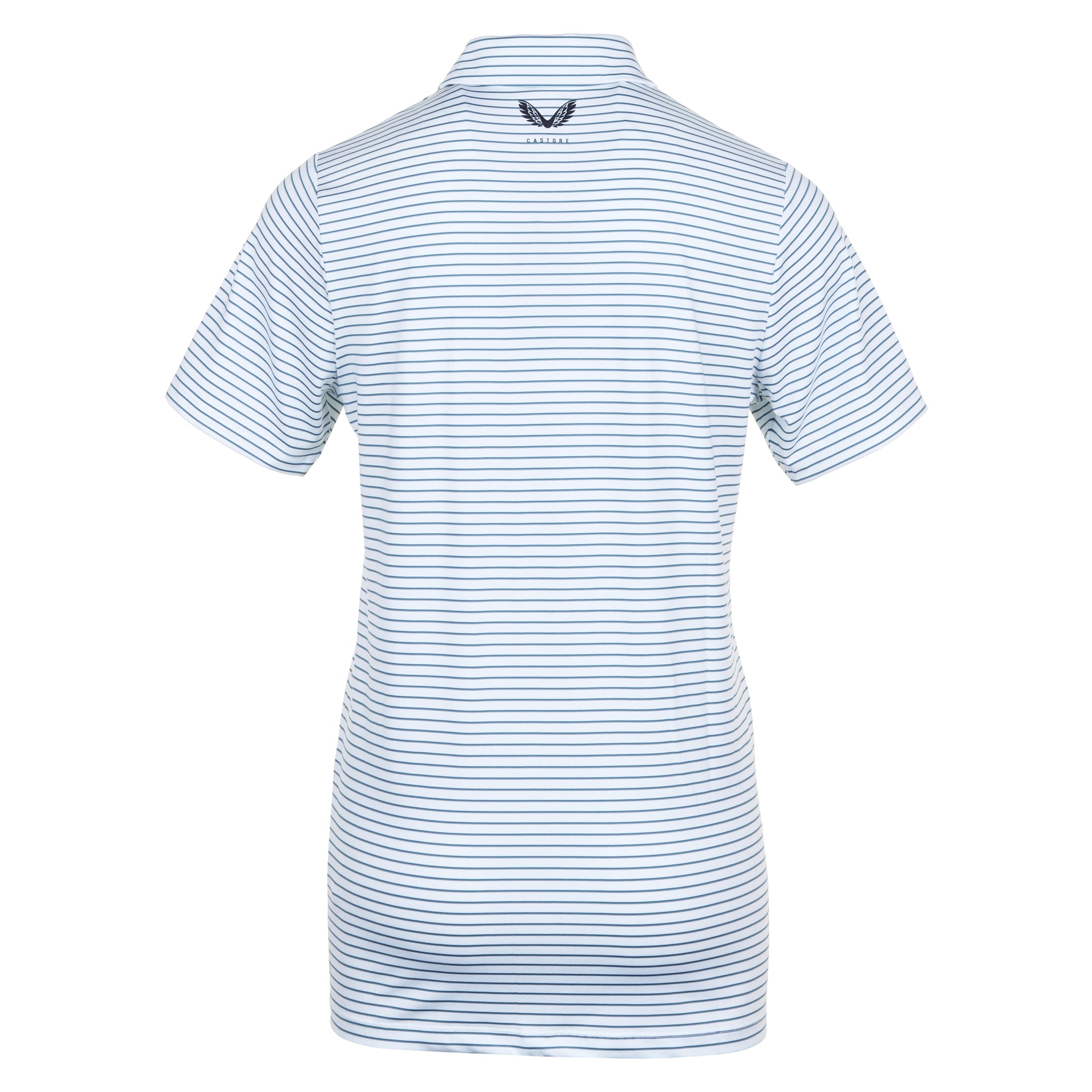 Castore Golf Yarn Dye Stripe Polo Shirt White 001