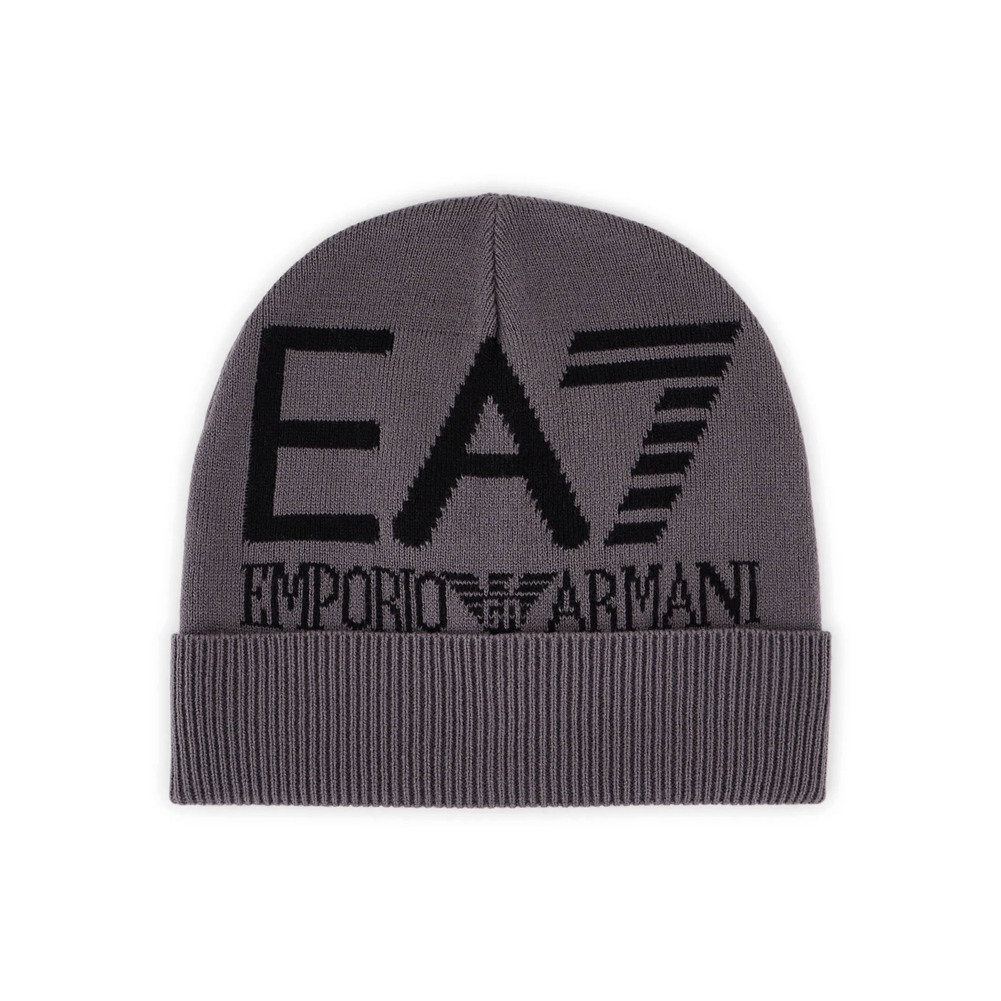 Emporio Armani EA7 Jacquard Knit Beanie CC200 240127 Iron Gate Black 30640 Function18