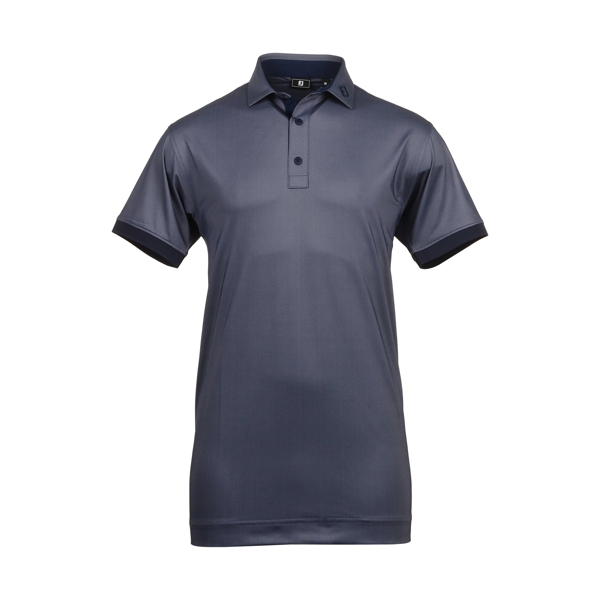 FootJoy Banded Birdseye Pique Golf Shirt - Navy_1