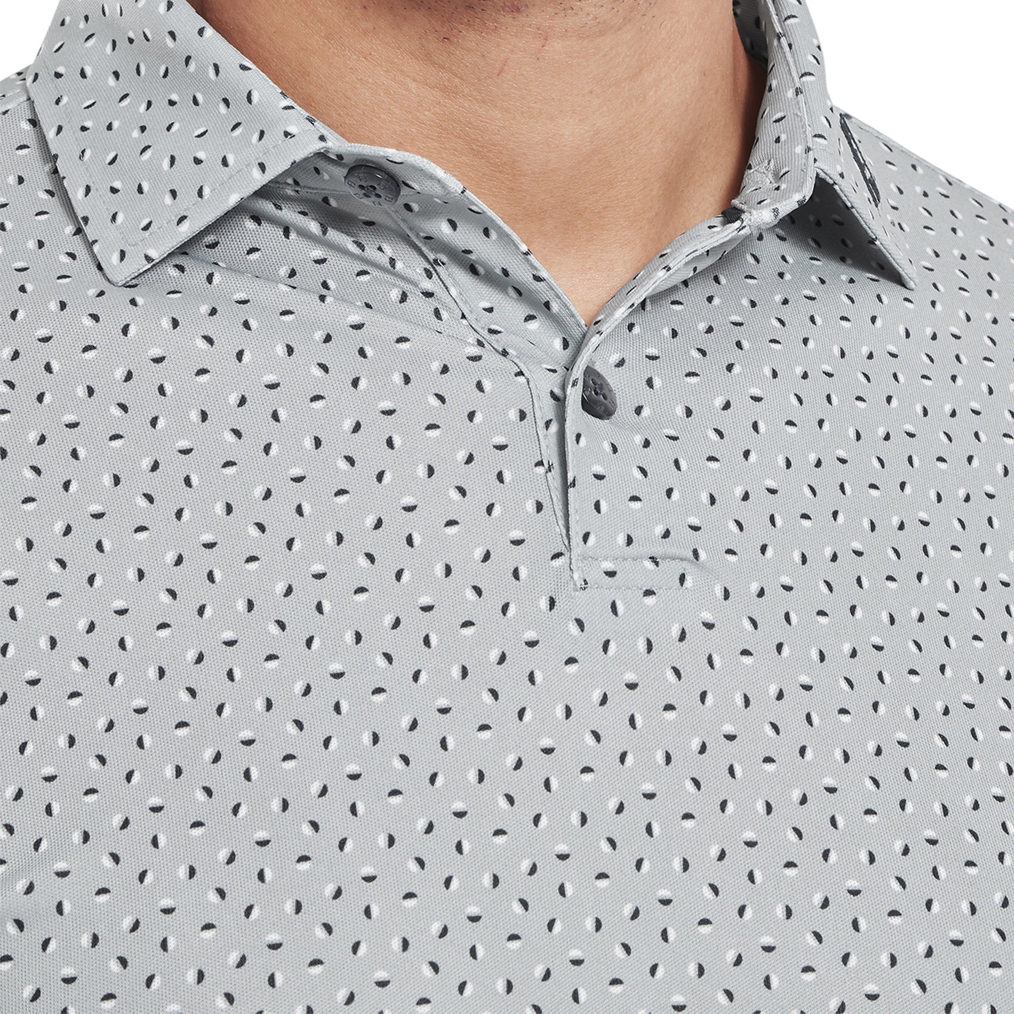 FootJoy Bounce Print Pique Golf Shirt Grey/White