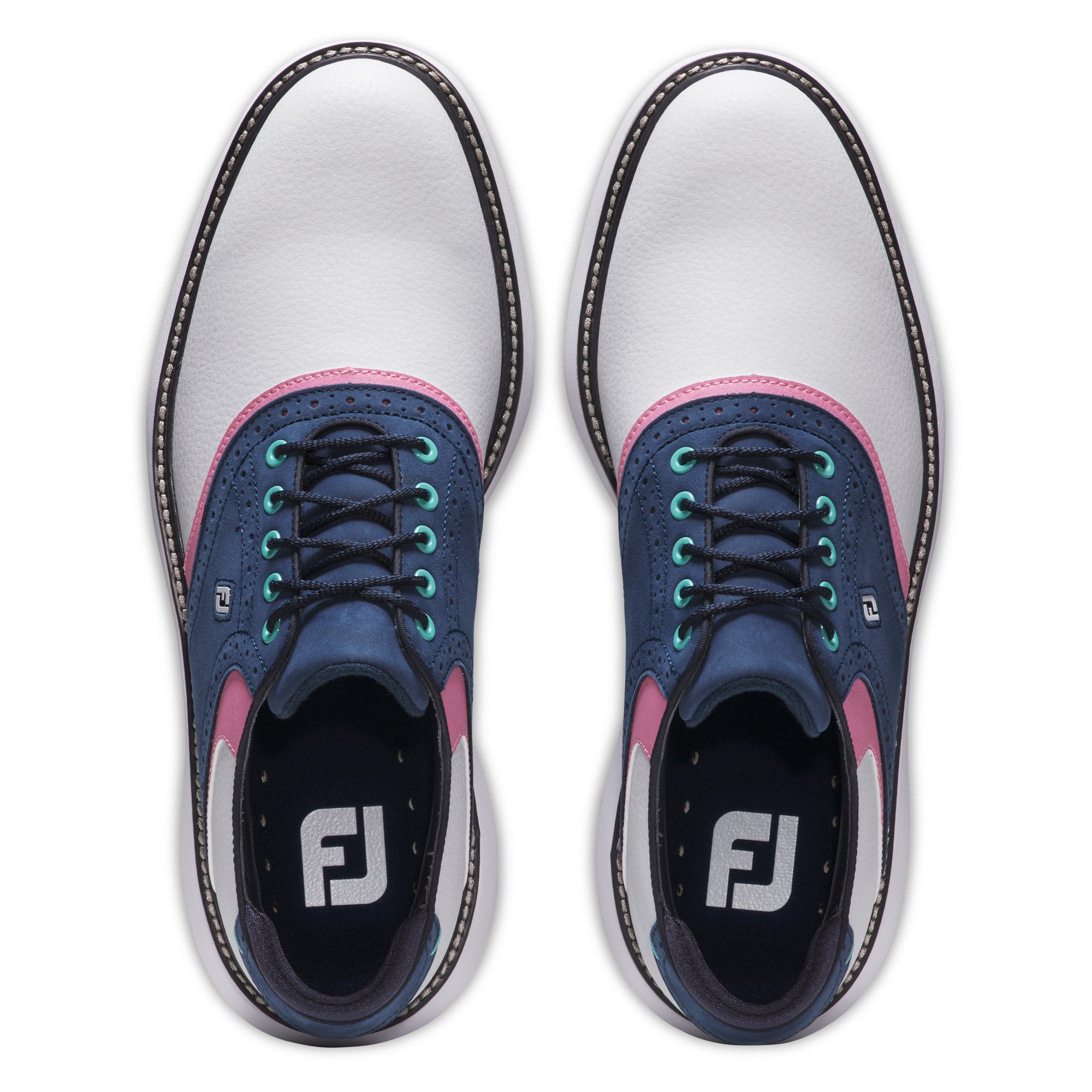 FootJoy FJ Traditions LE Golf Shoes White/Navy/Pink