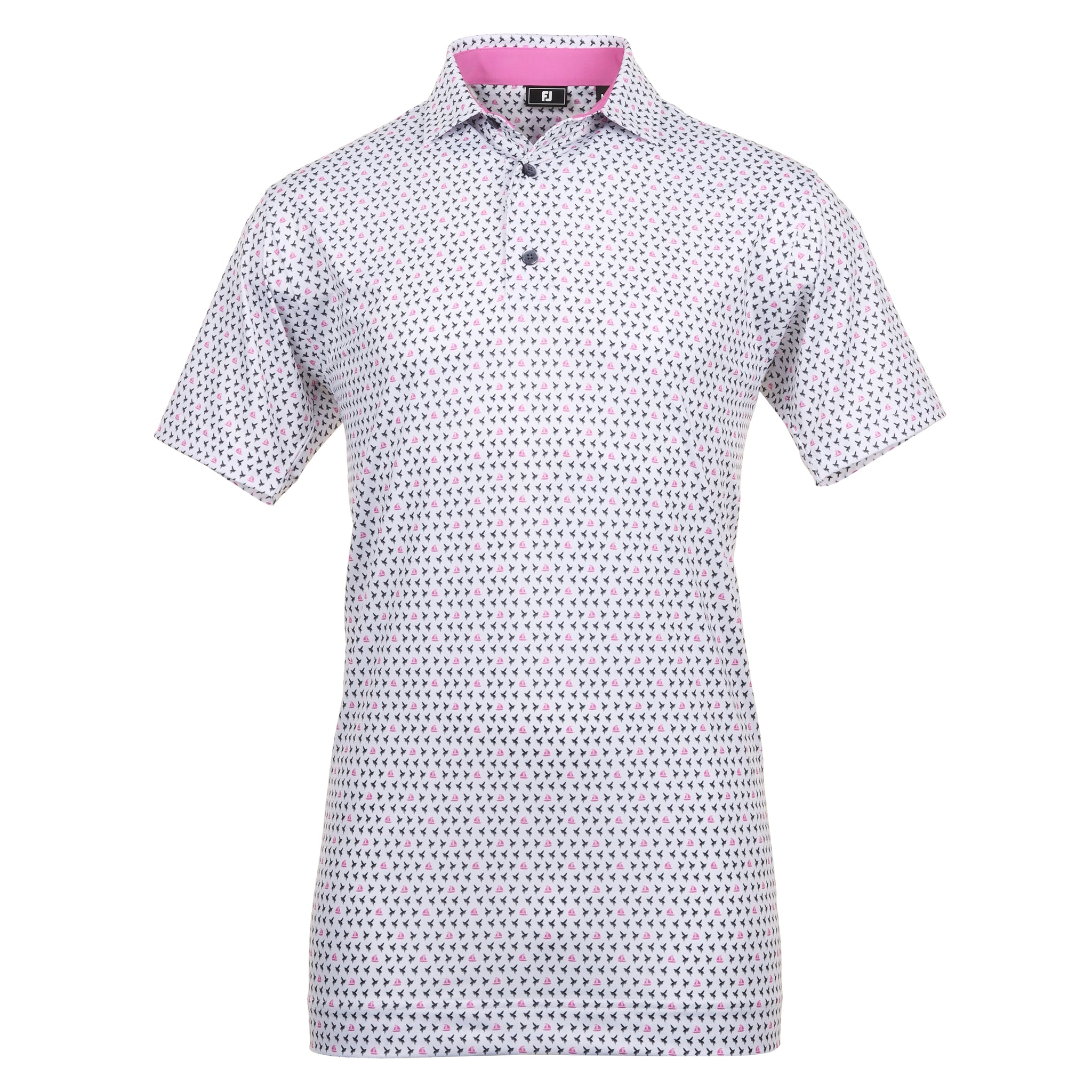 FootJoy Flying Wasp Print Lisle Golf Shirt