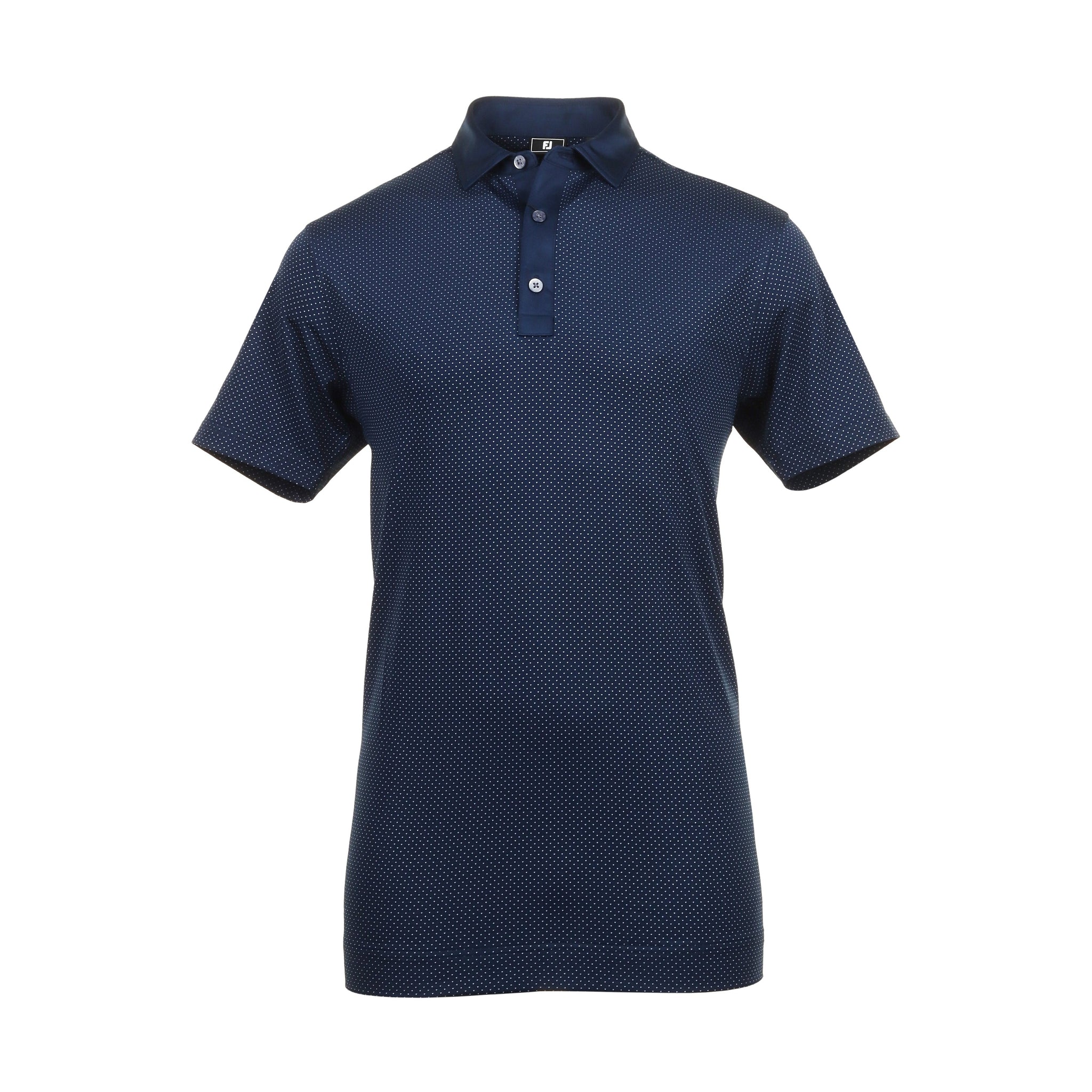 FootJoy Jacquard Dot Lisle Golf Shirt Navy/White