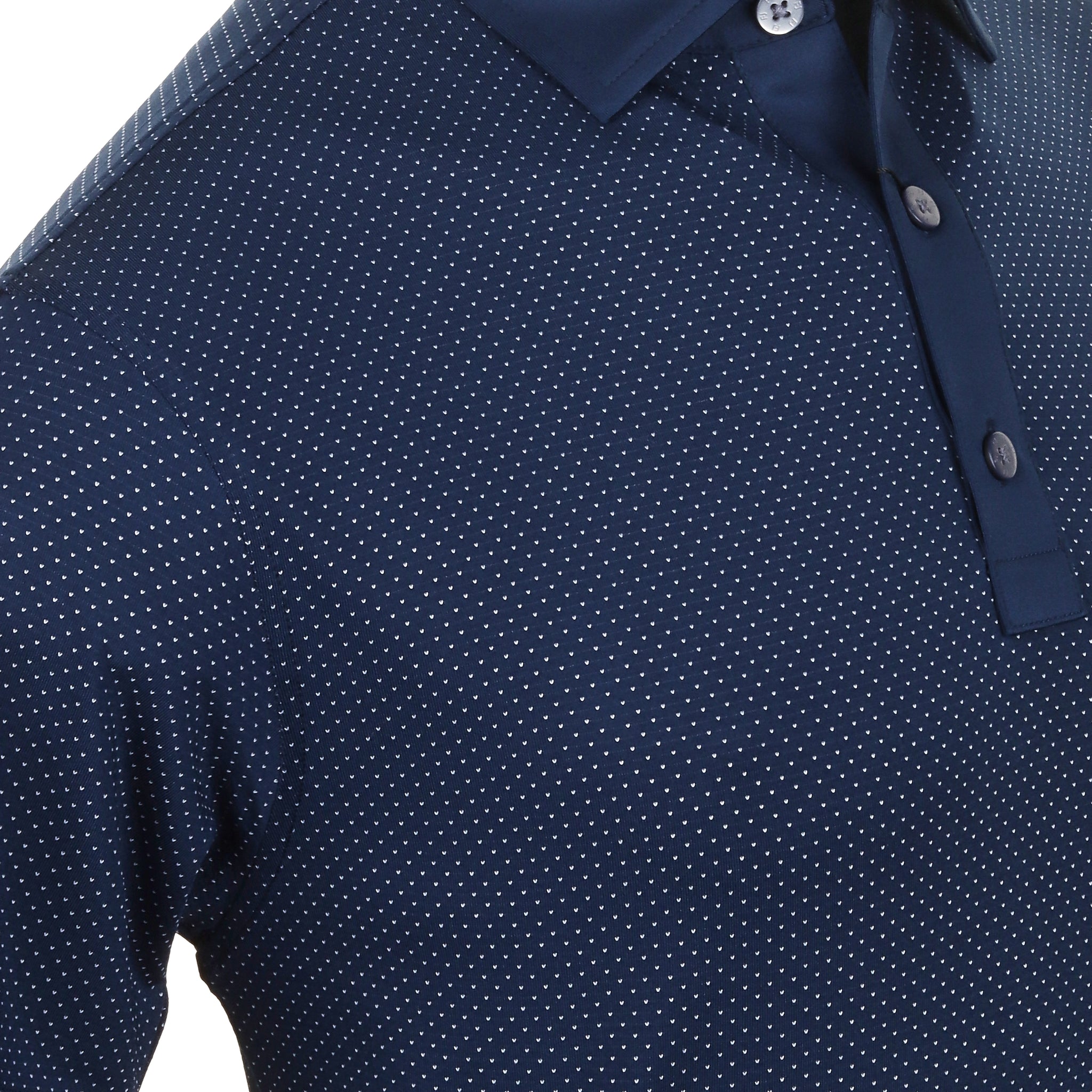 FootJoy Jacquard Dot Lisle Golf Shirt Navy/White