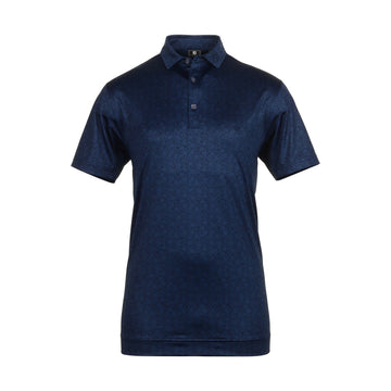 FootJoy Painted Floral Lisle Golf Shirt Navy