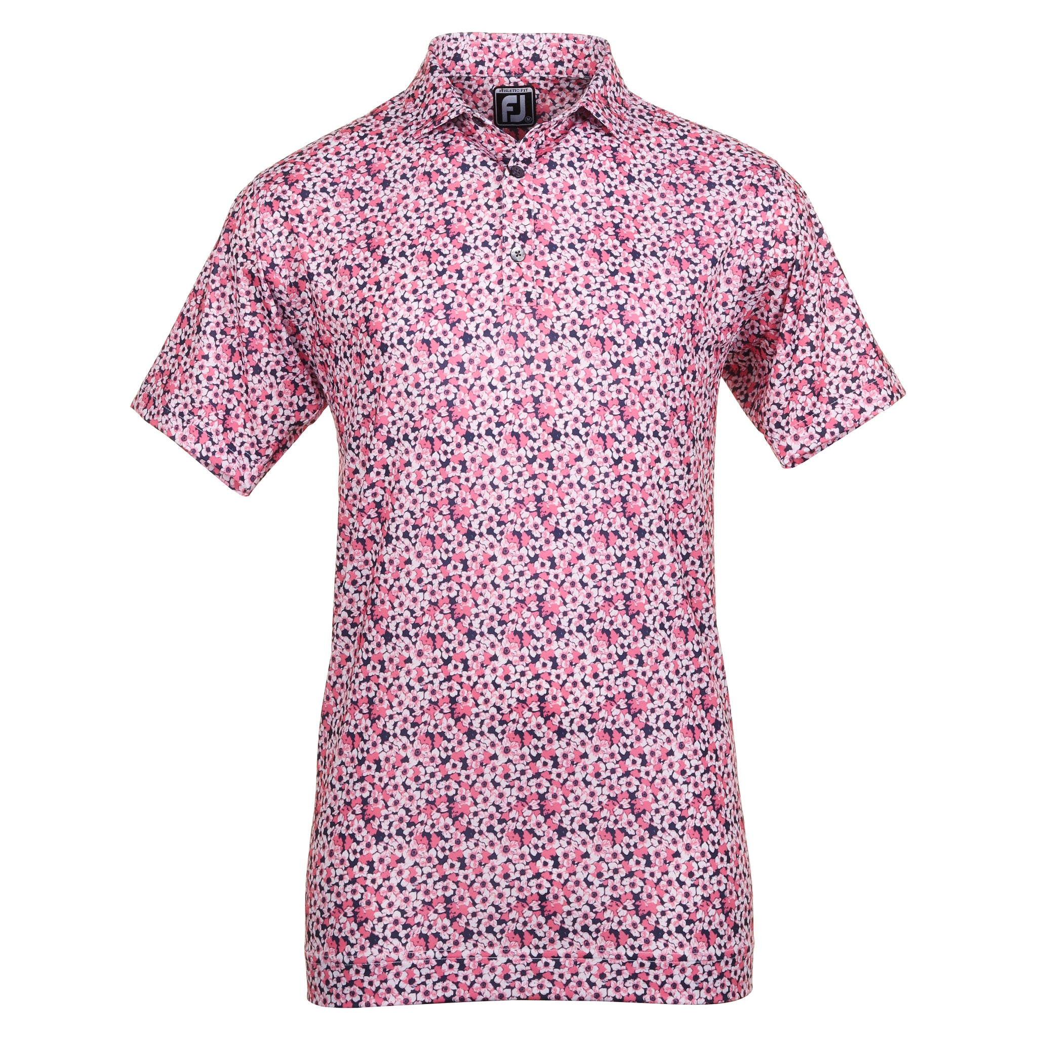 FootJoy Primrose Print Lisle Golf Shirt 81568 Coral Red | Function18 ...