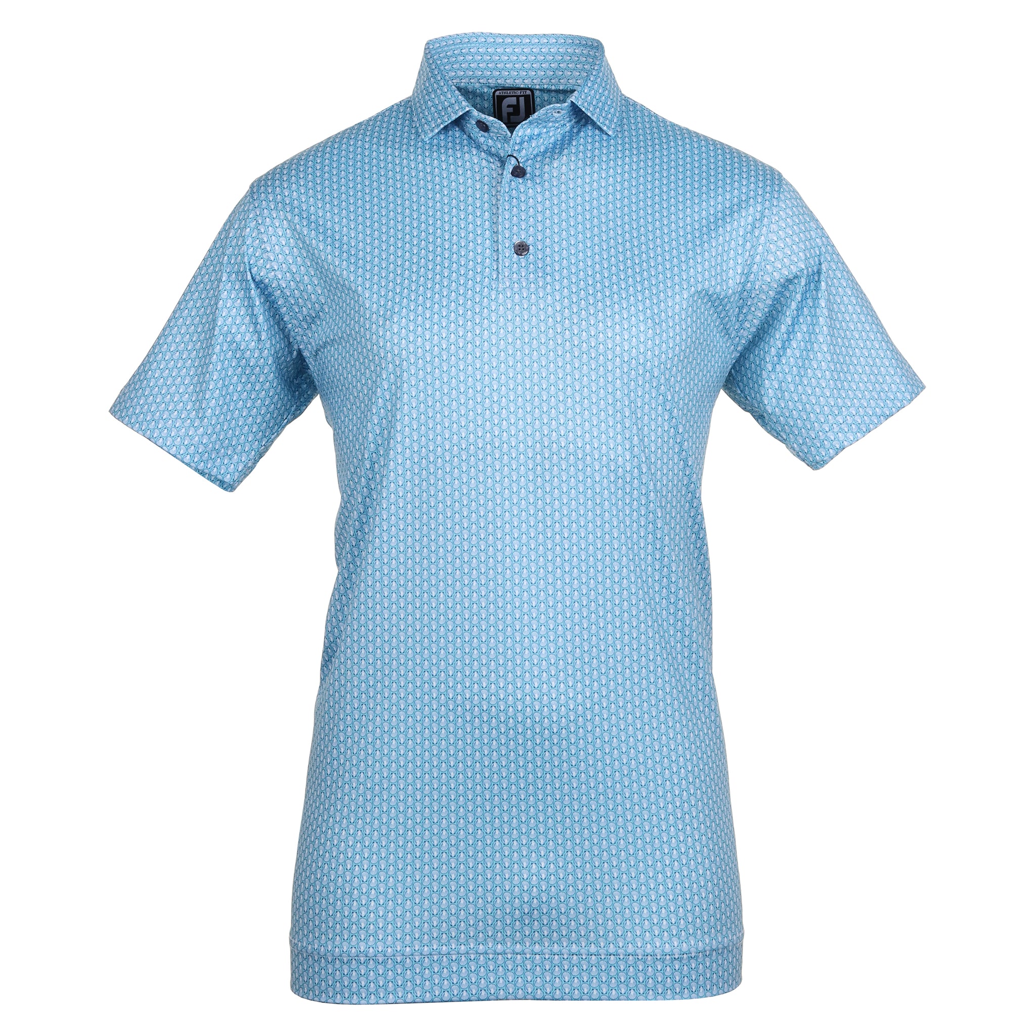 FootJoy Scallop Shell Foulard Lisle Golf Shirt 81578 Blue Sky White ...