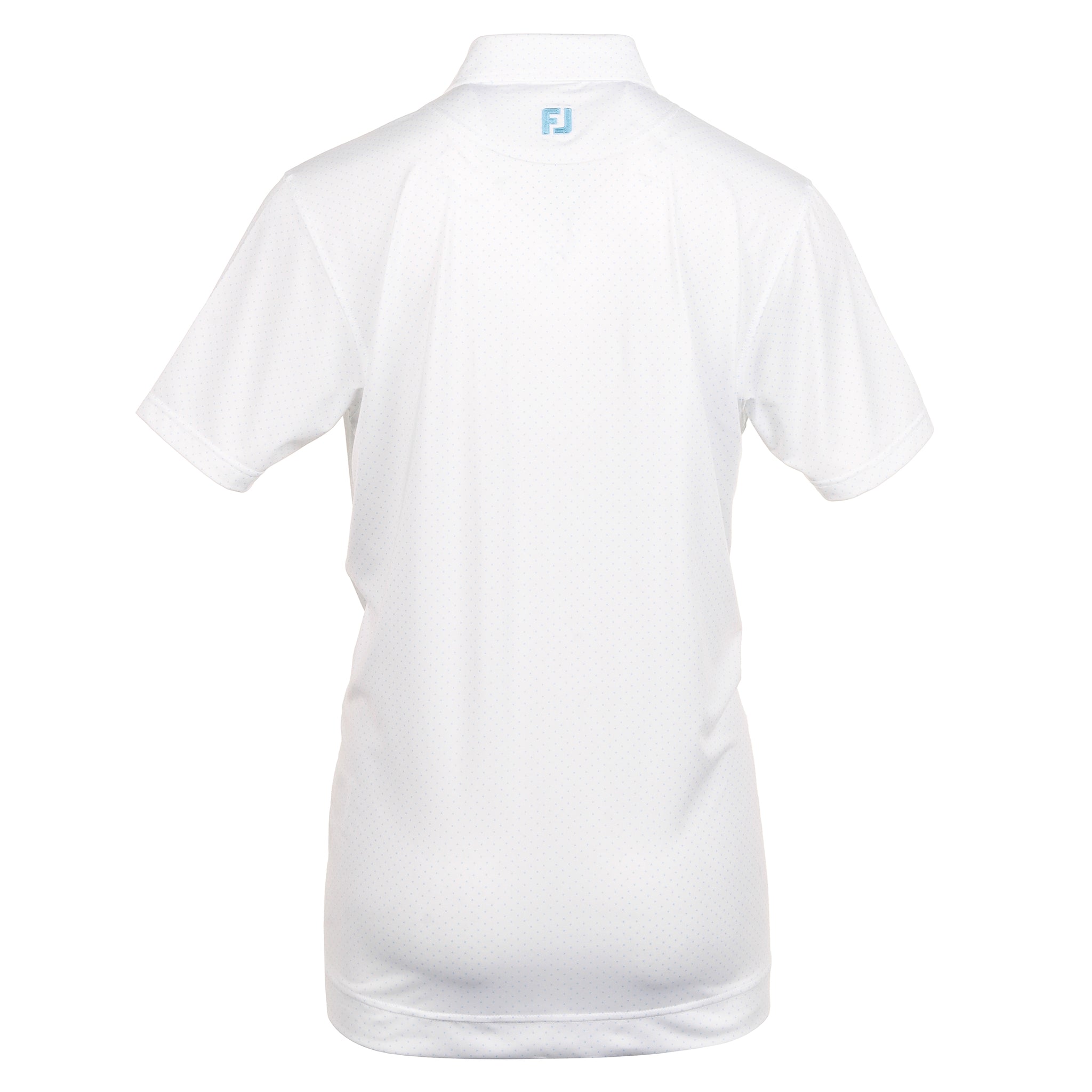 FootJoy Stretch Dot Print Lisle Golf Shirt White/Light Blue