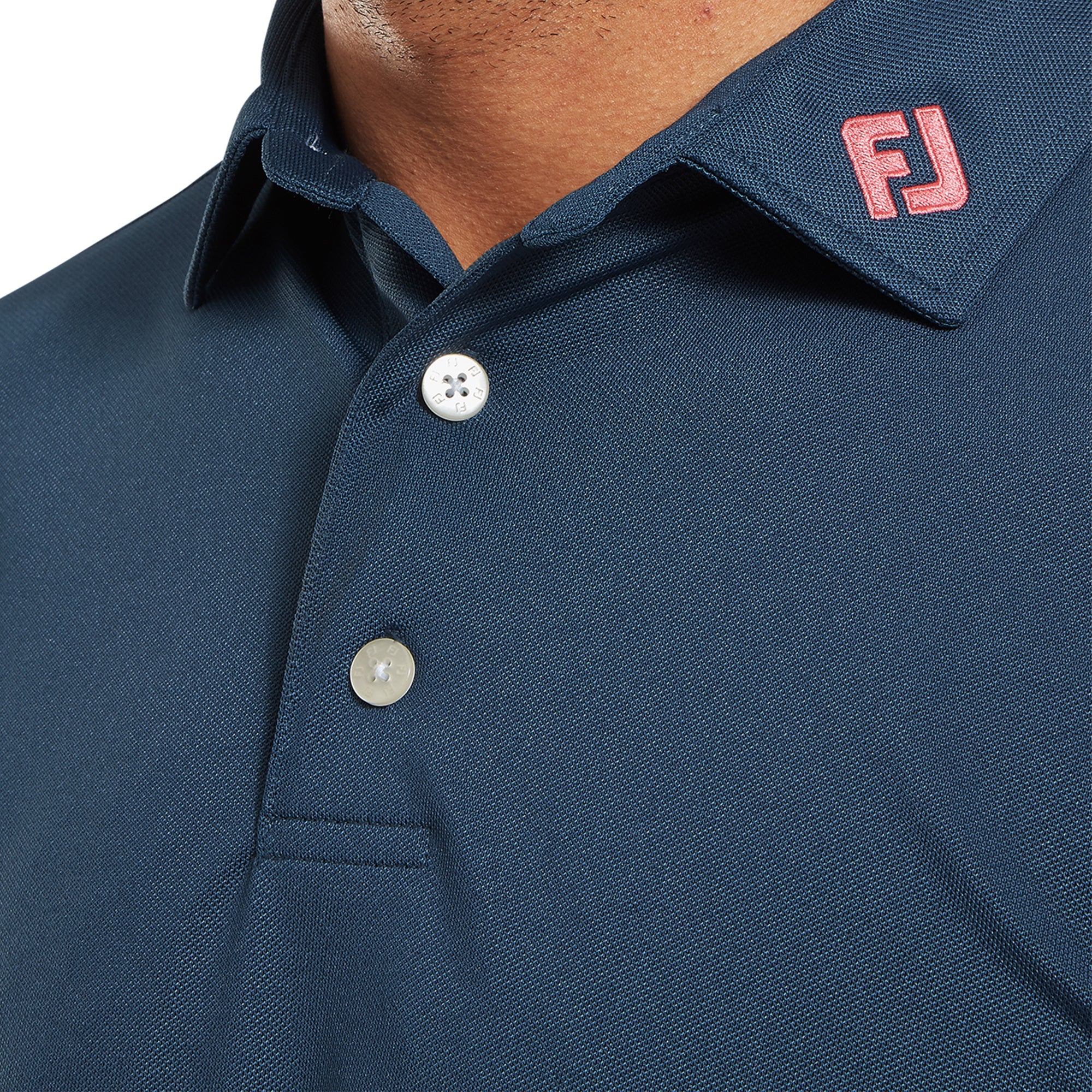 FootJoy Stretch Pique Solid Golf Shirt - Dark Denim_3