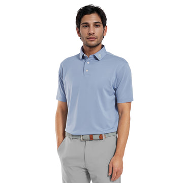 FootJoy Stretch Pique Solid Golf Shirt - Blue Jay_1