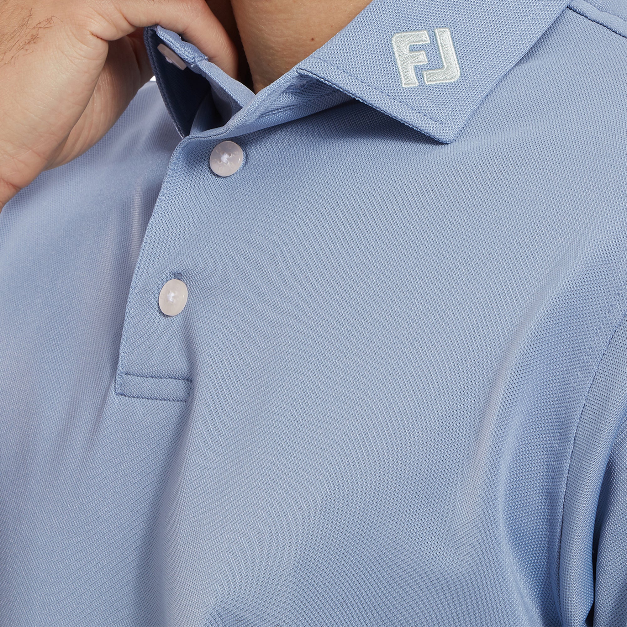 FootJoy Stretch Pique Solid Golf Shirt - Blue Jay_3