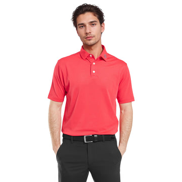 FootJoy Stretch Pique Solid Golf Shirt - Hibiscus_1