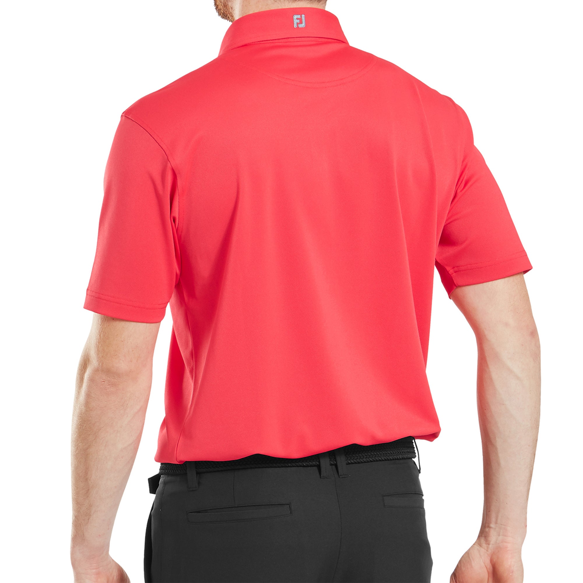 FootJoy Stretch Pique Solid Golf Shirt - Hibiscus_2