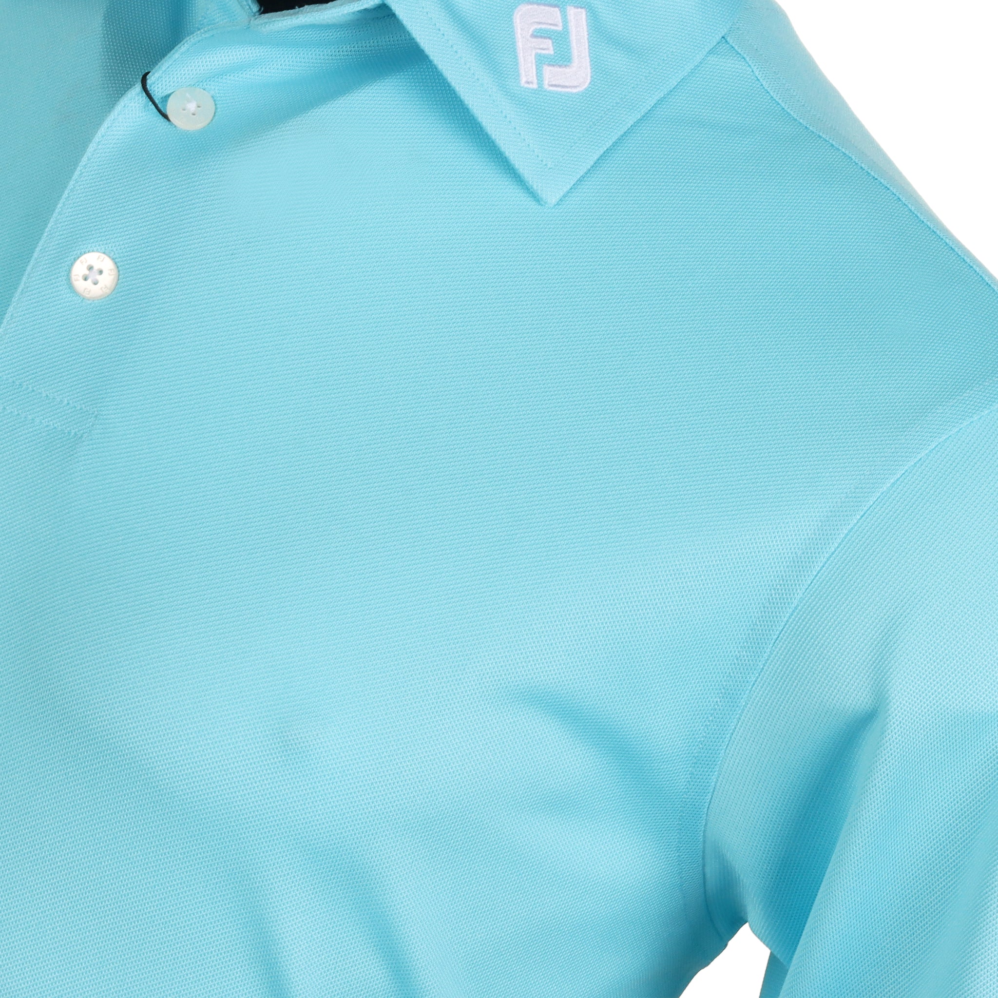 FootJoy Stretch Pique Solid Golf Shirt - Riviera Blue_3