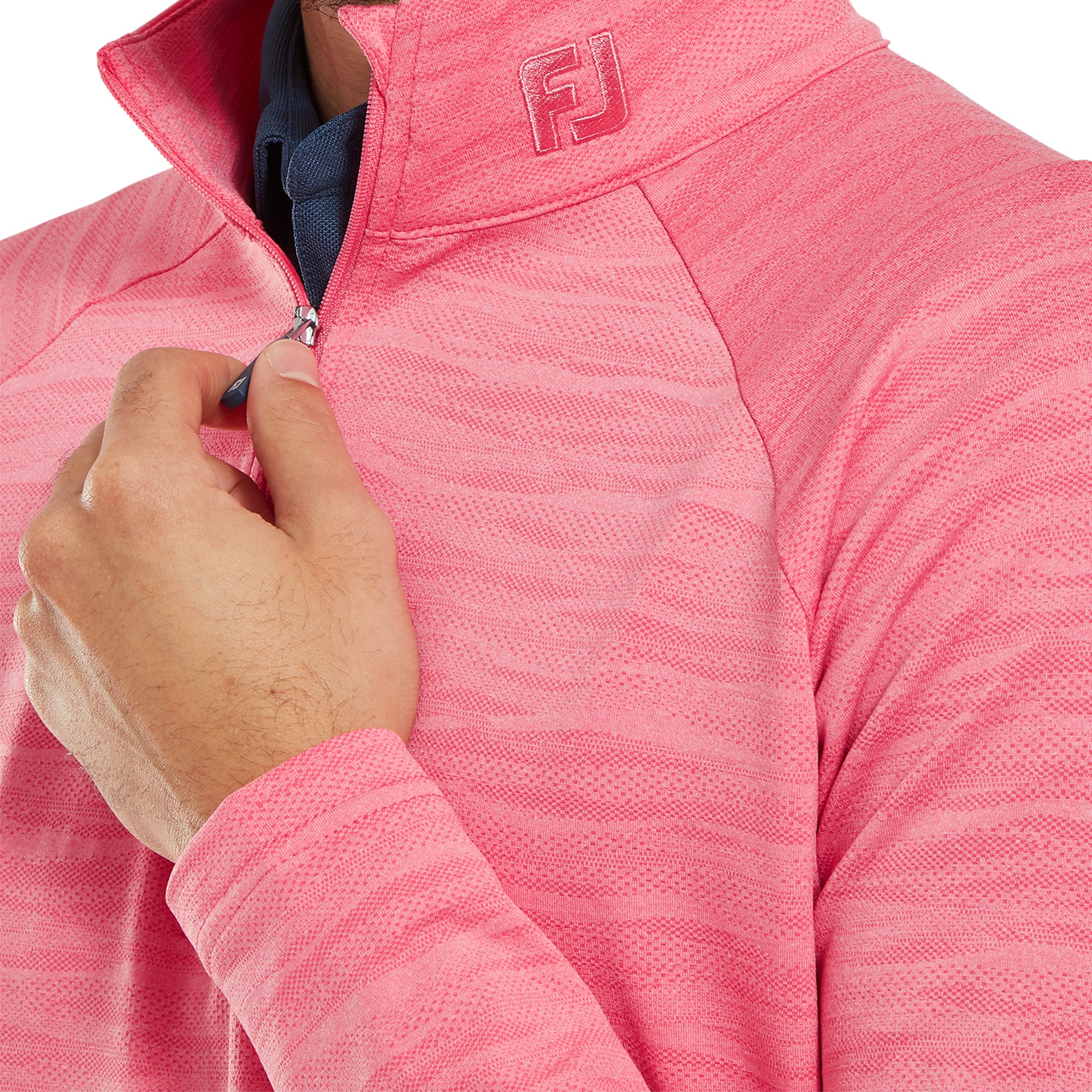 FootJoy Wave Jacquard Chill Out Pullover Pink Lemonade