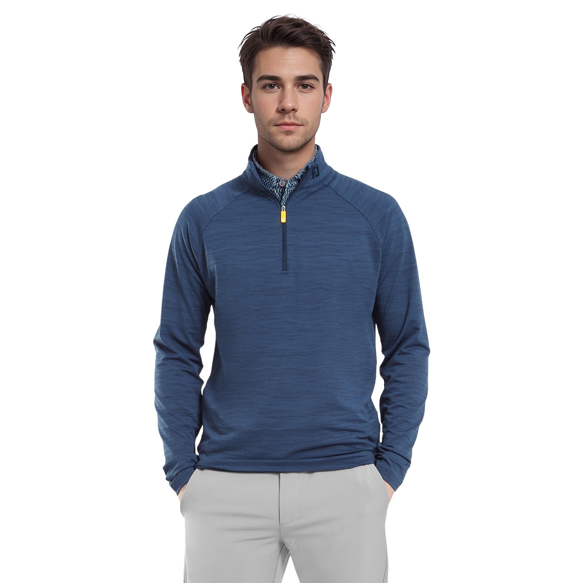 FootJoy Wave Jacquard Chill Out Pullover Navy