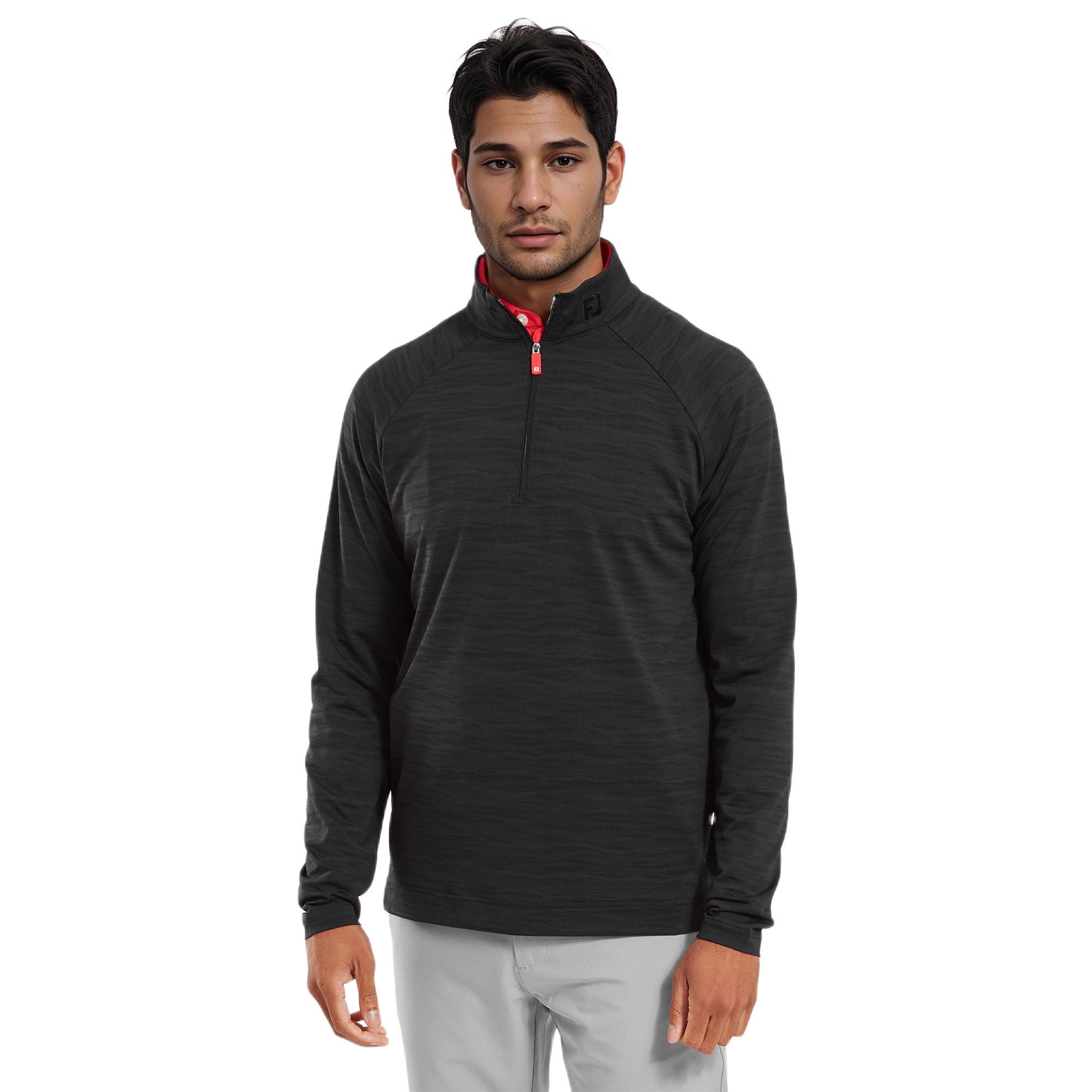 FootJoy Wave Jacquard Chill Out Pullover Black