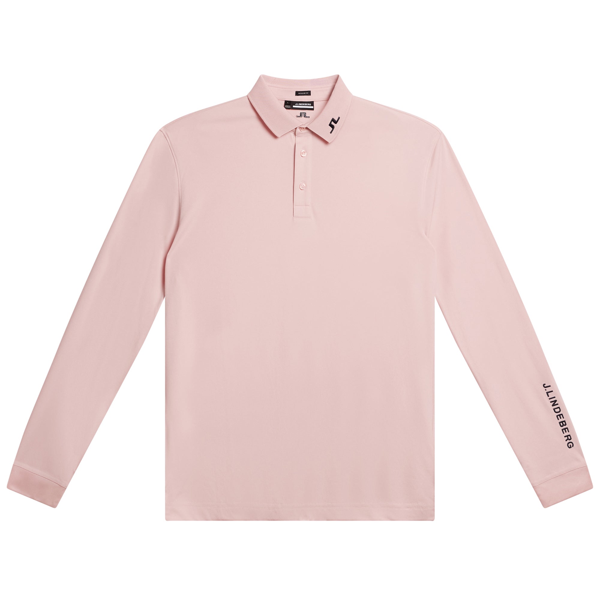 J.Lindeberg Golf Tour Tech Long Sleeve Polo Shirt GMJT09165 Powder Pink ...