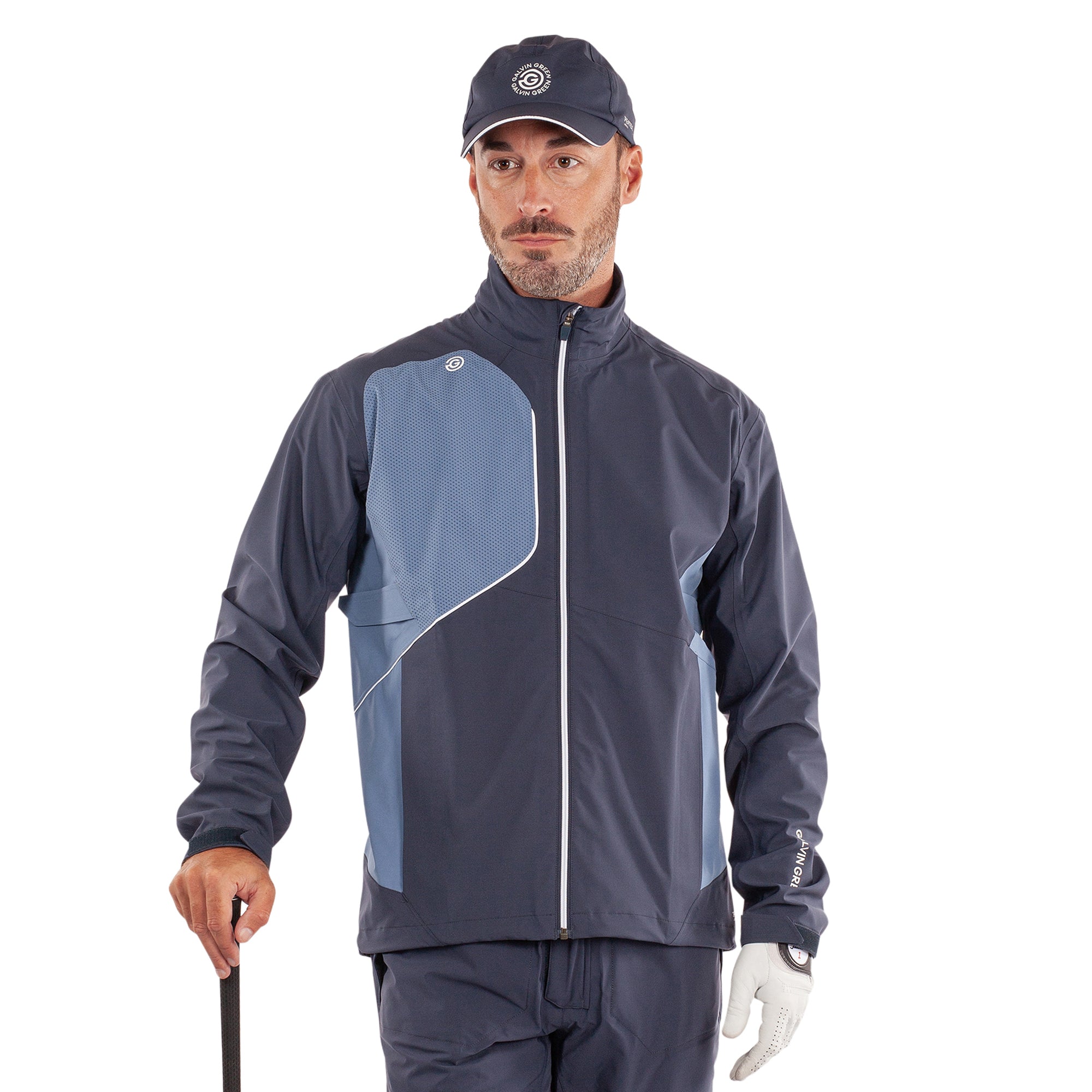 Galvin Green Ames Pertex Waterproof Golf Jacket - Navy/Moonlight Blue 8811