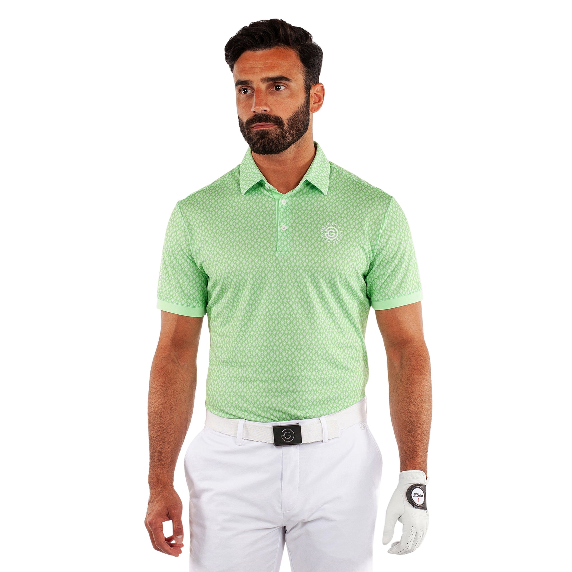 Galvin Green Manuel Ventil8+ Golf Shirt - Fresh Green/White 8828