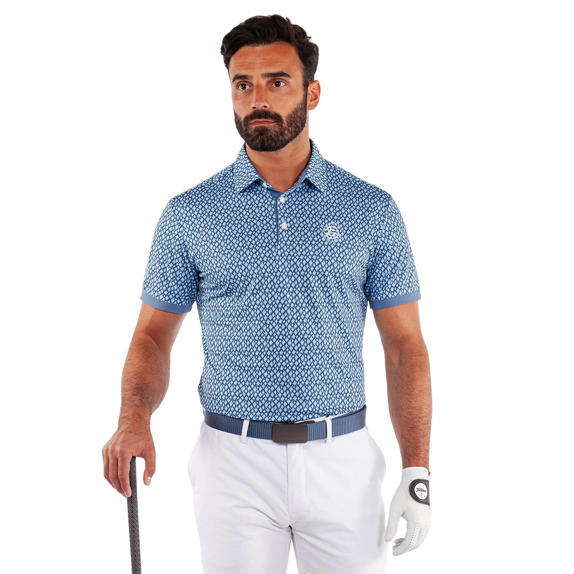 Galvin Green Manuel Ventil8+ Golf Shirt - Moonlight Blue/White 8839