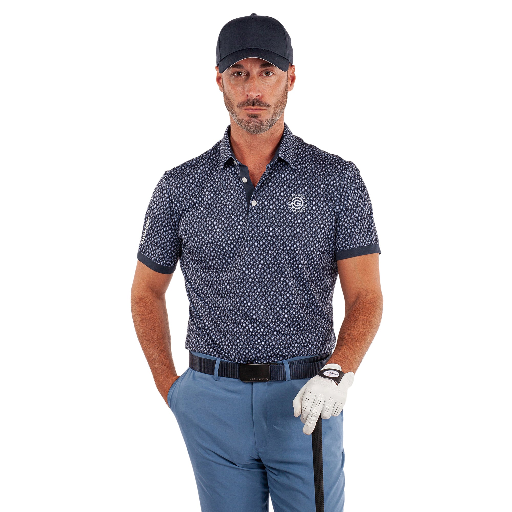 Galvin Green Manuel Ventil8+ Golf Shirt - Navy/White 9349