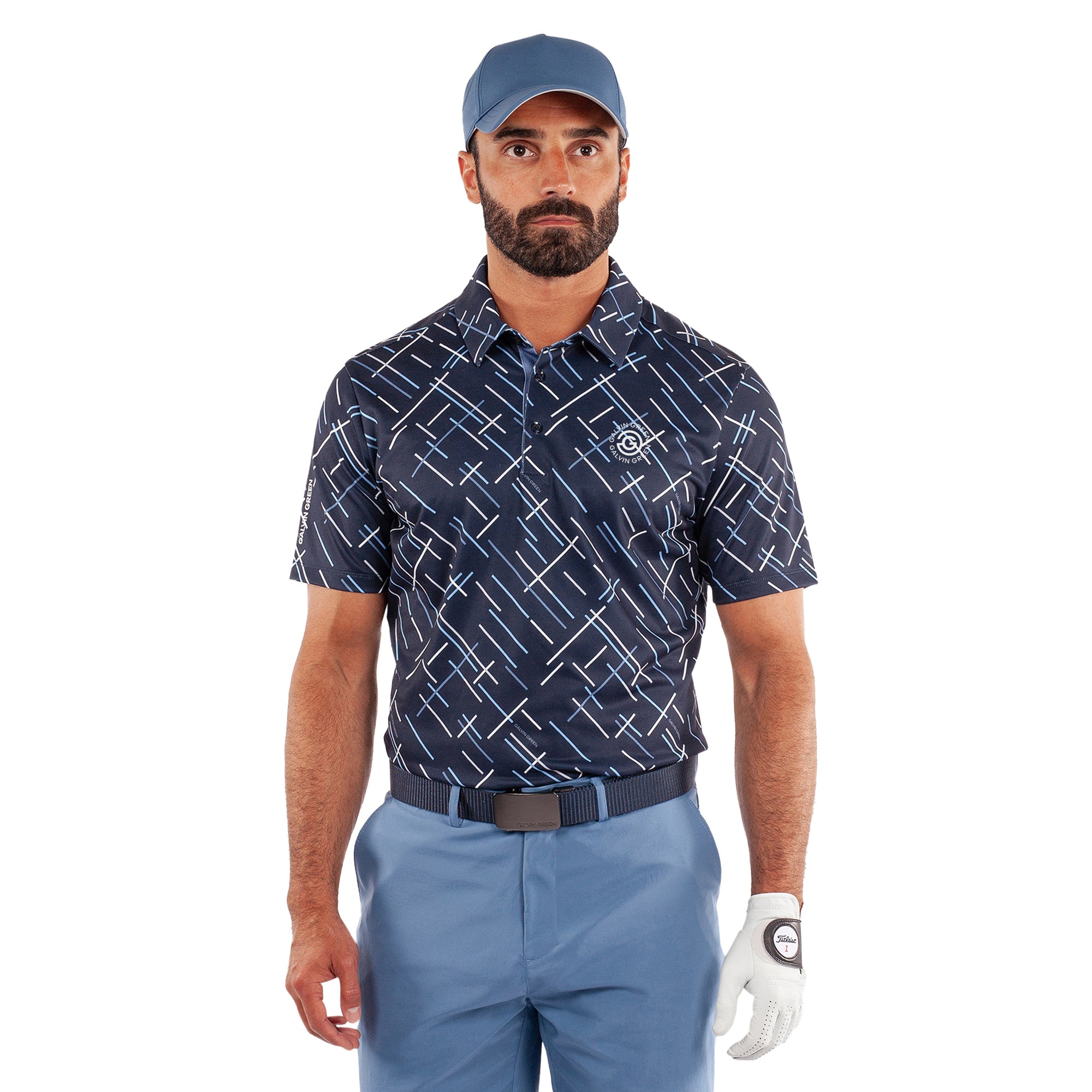 Galvin Green Mathias Ventil8+ Golf Shirt - Navy/Moonlight Blue 8811