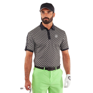 Galvin Green Maxwell Ventil8+ Golf Shirt - Black/Fresh Green 8810