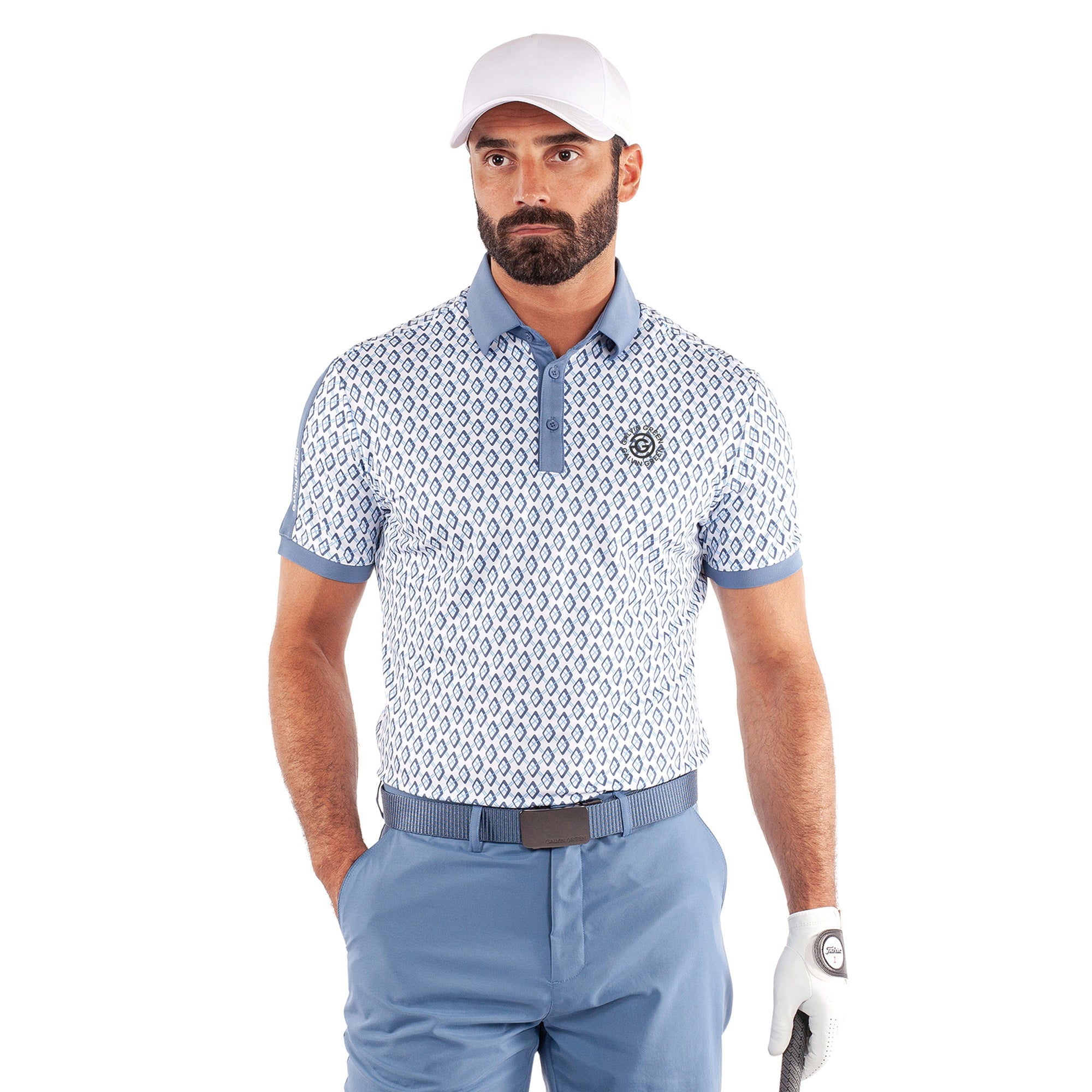 Galvin Green Maxwell Ventil8+ Golf Shirt - Moonlight Blue/White 8839