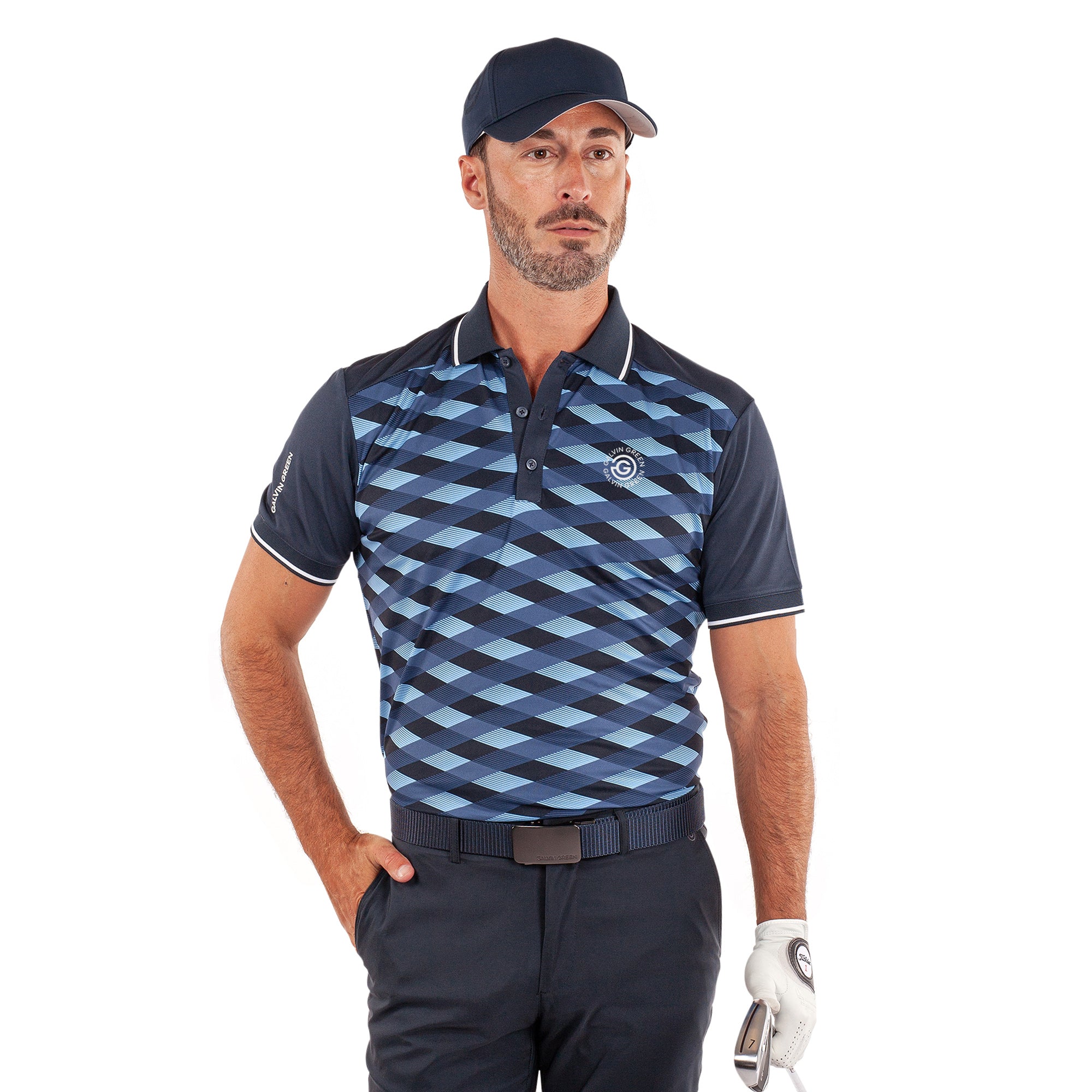 Galvin Green Marlon Ventil8+ Golf Shirt - Navy/Moonlight Blue 8811