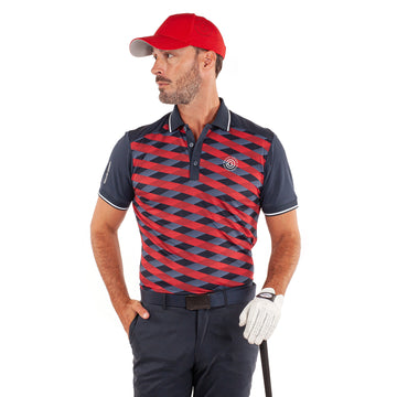 Galvin Green Marlon Ventil8+ Golf Shirt - Navy/Red 8895