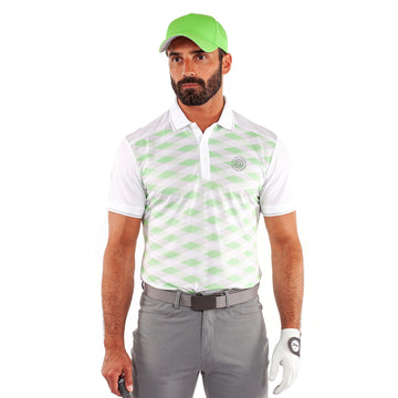 Galvin Green Marlon Ventil8+ Golf Shirt - White/Fresh Green 8838